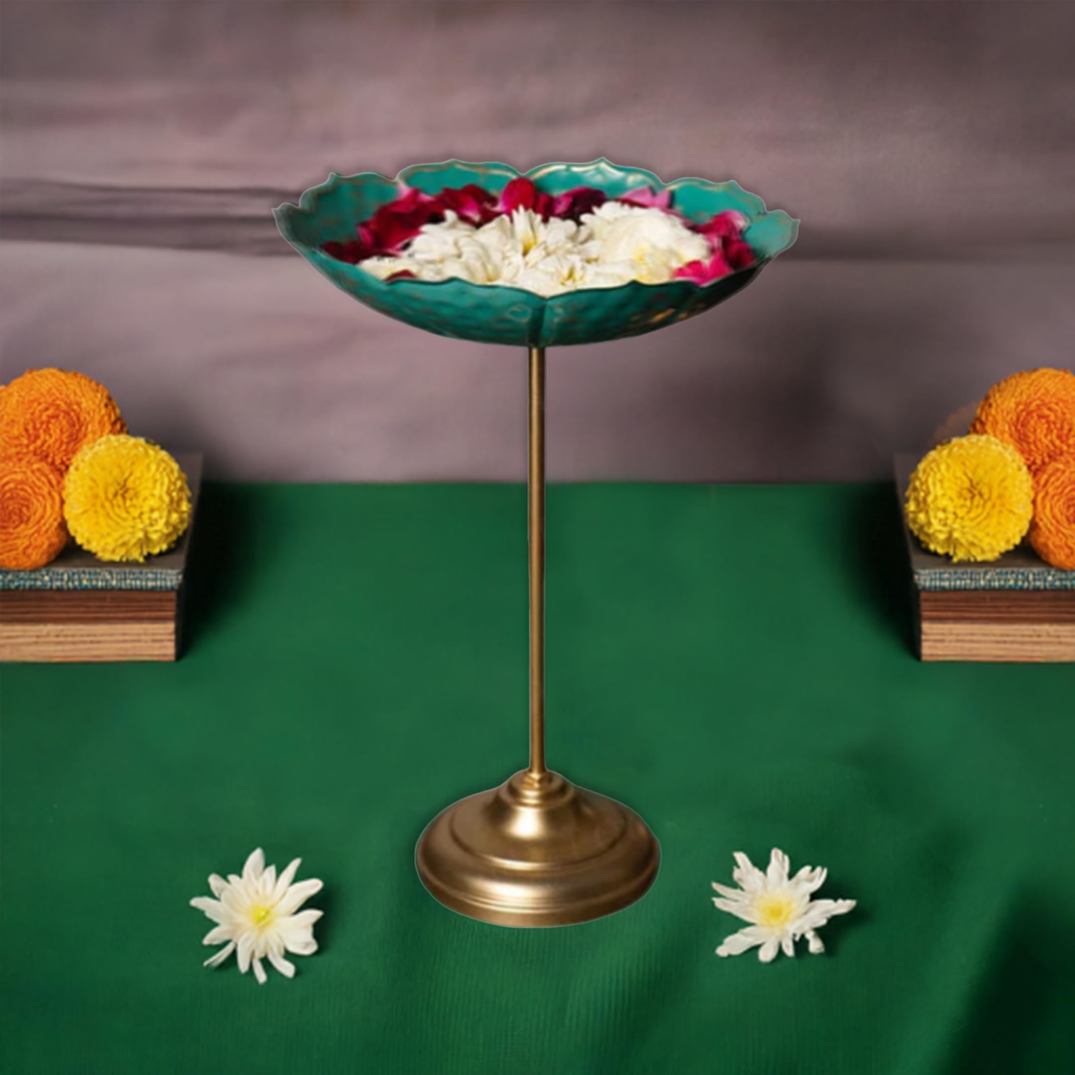 Green Stand Urli Bowl for Decoration