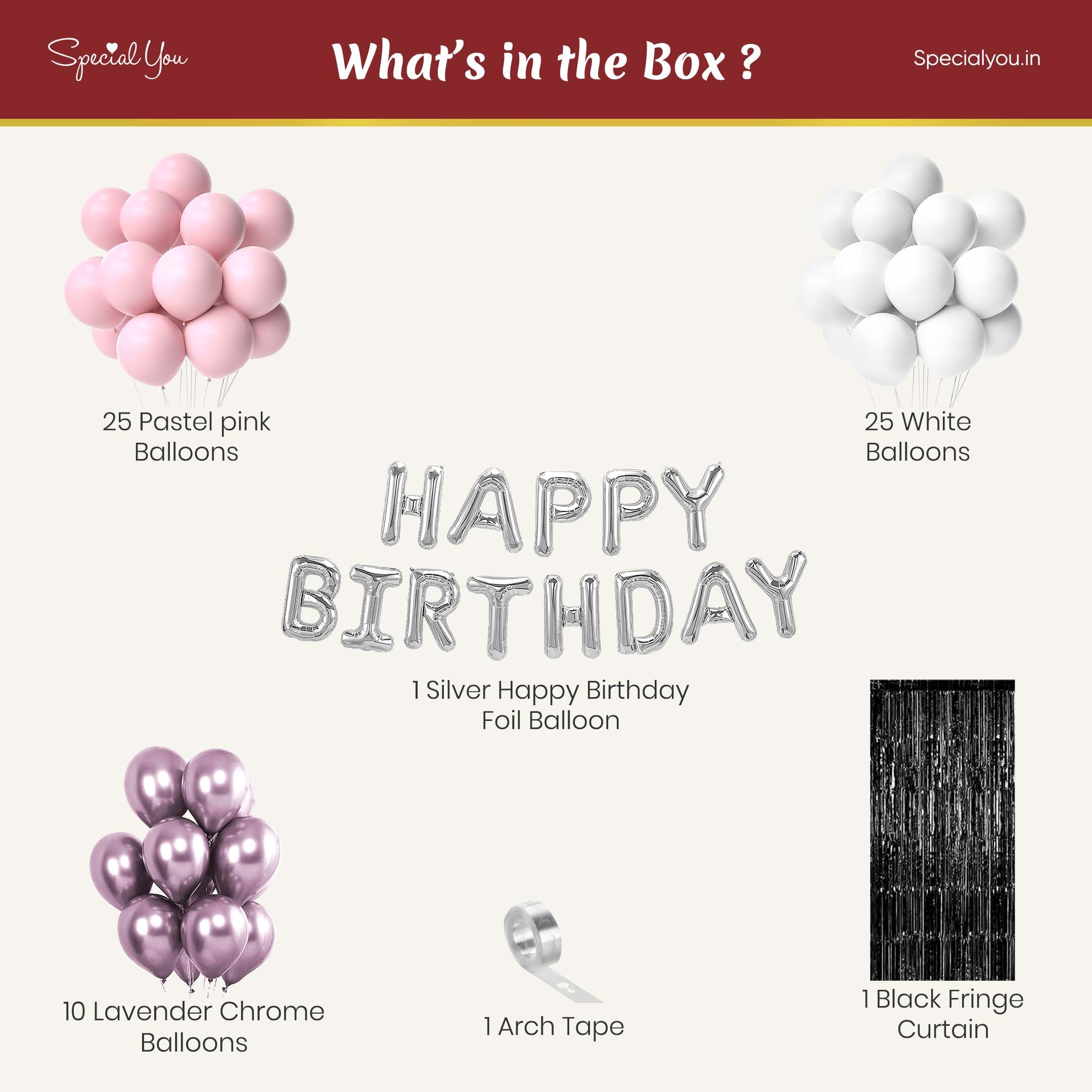 black & pink birthday decoration kit