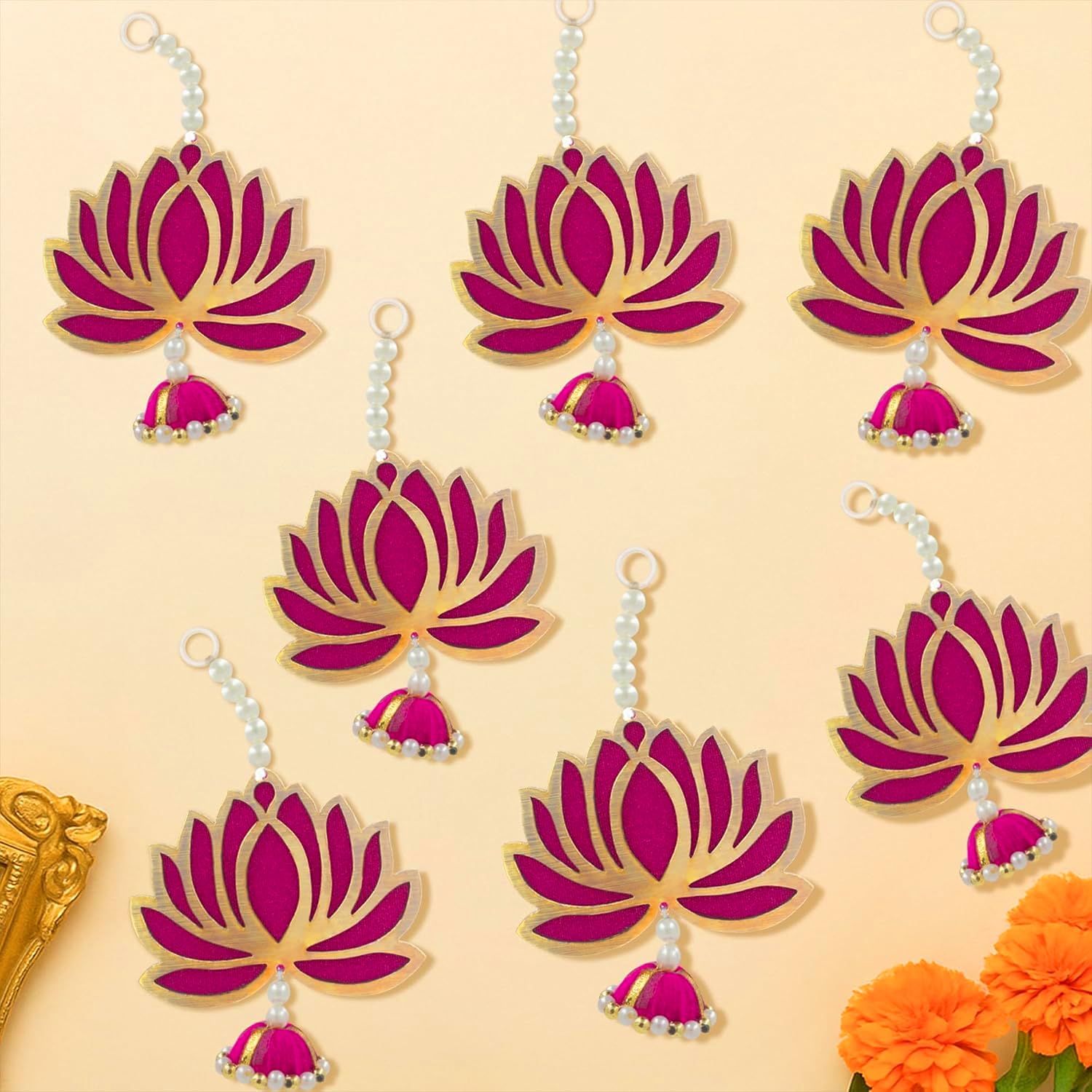Lotus Bloom Ganpati Hanging Décor Set – 5 Pieces