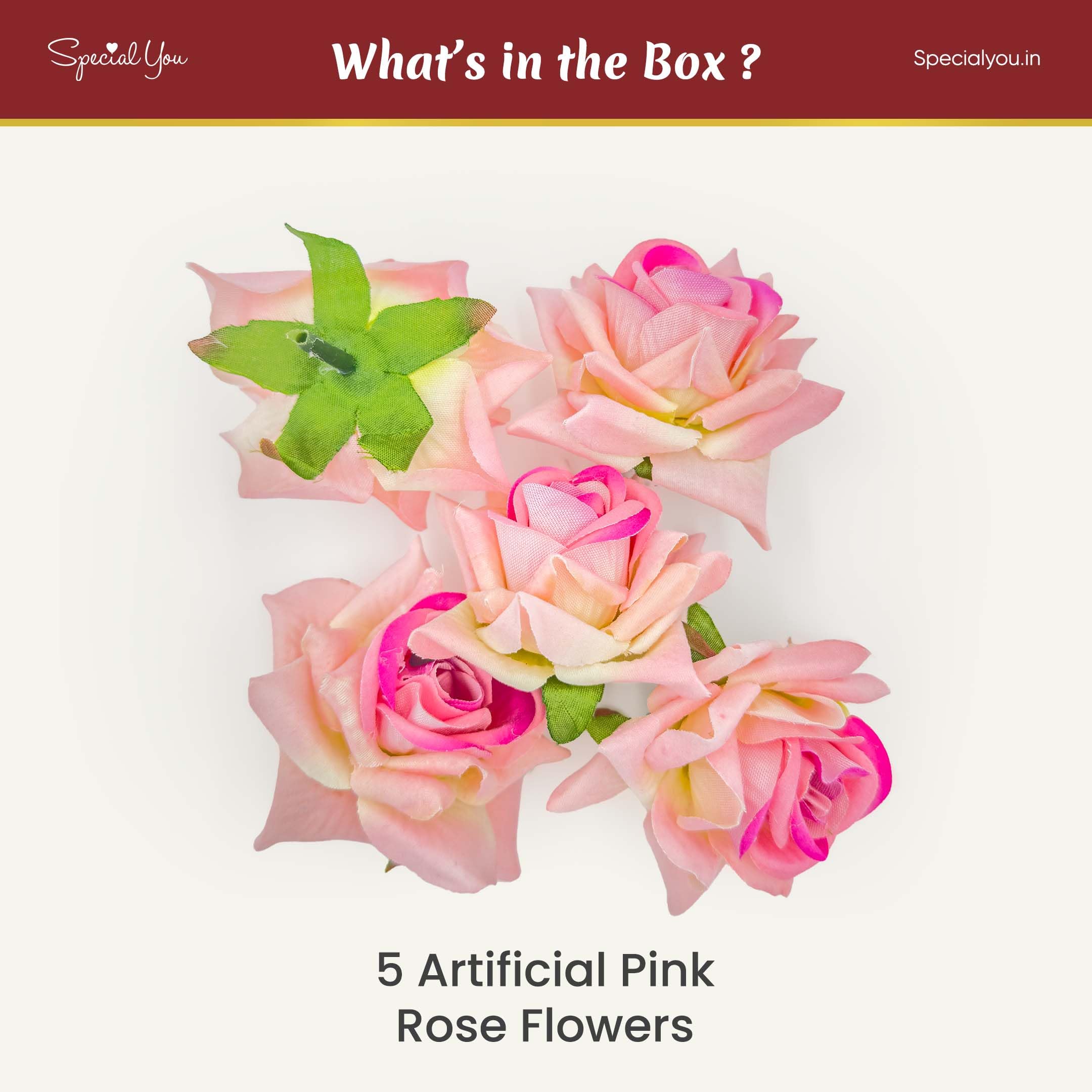 Artificial Pink Rose Flowers for Decoration