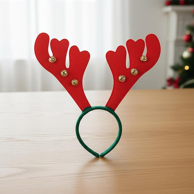 1 Red Reindeer Horn Headband