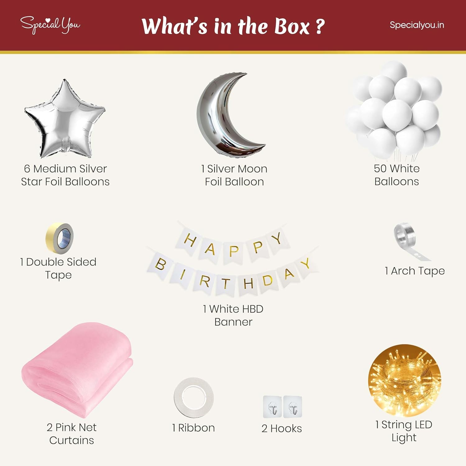 Star & Moon theme Birthday decoration Kit