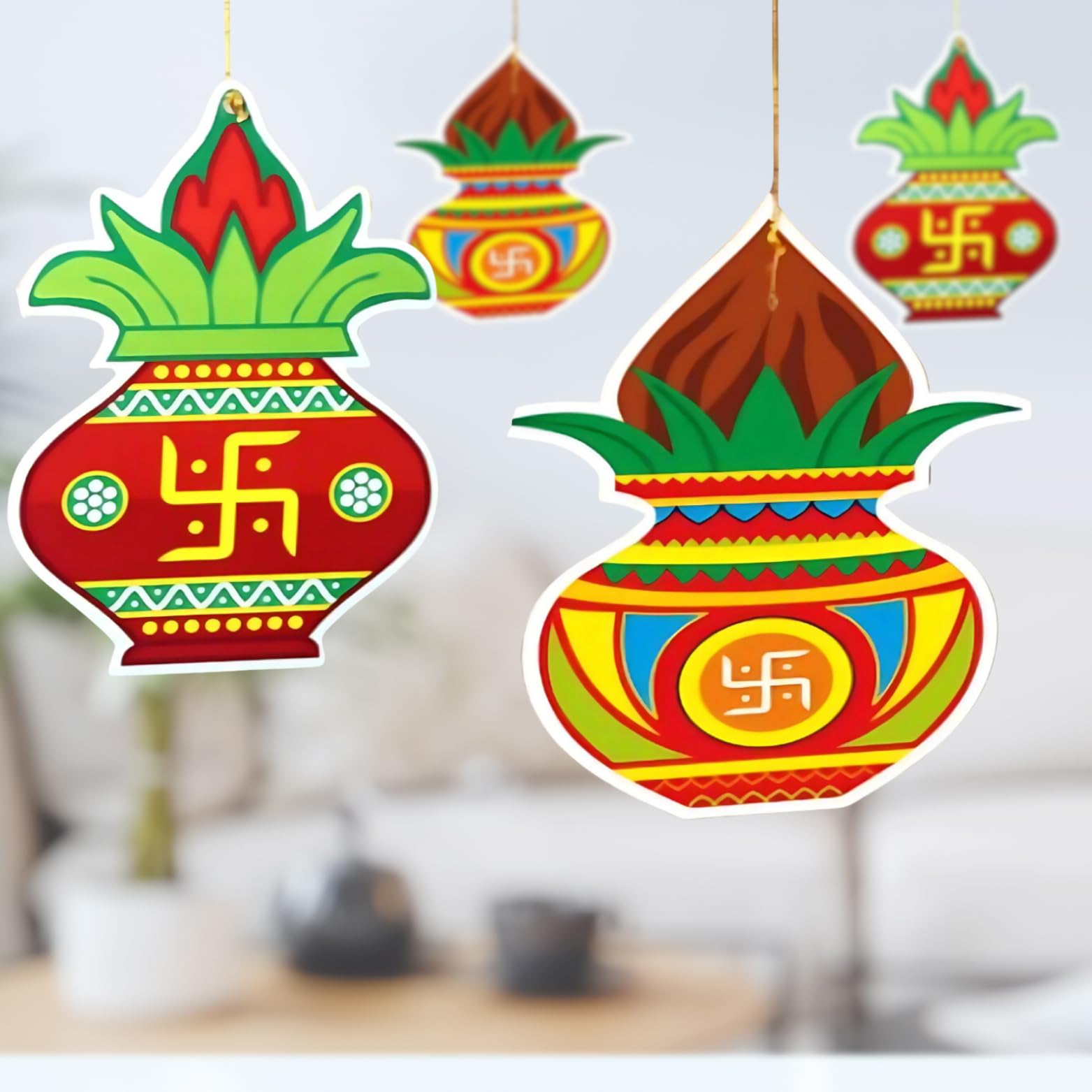 Kalash Paper Hanging for Entrance Door, Home Decor Items for Diwali