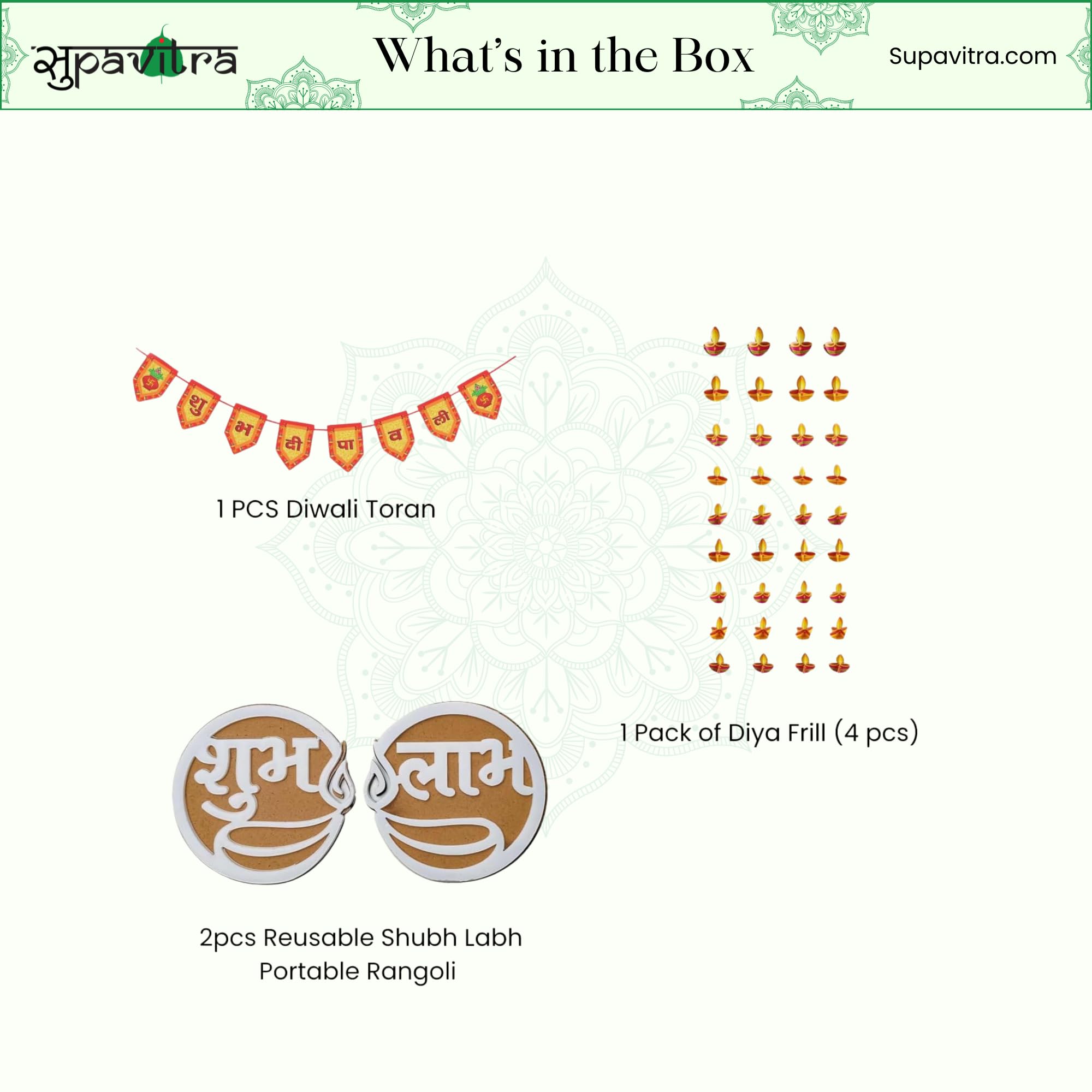 Toran, Frill Hanging, and Diwali Rangoli Stencils