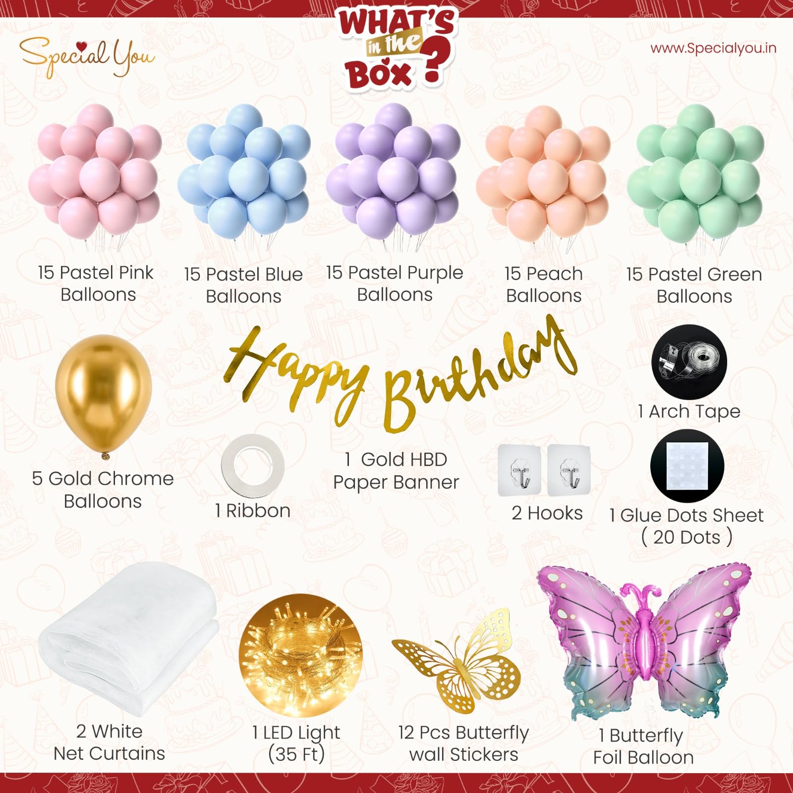 Butterfly Birthday Backdrop Decoration