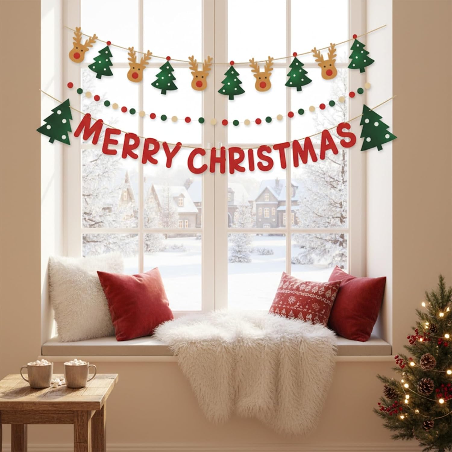 Christmas Decorations with Paper Banner