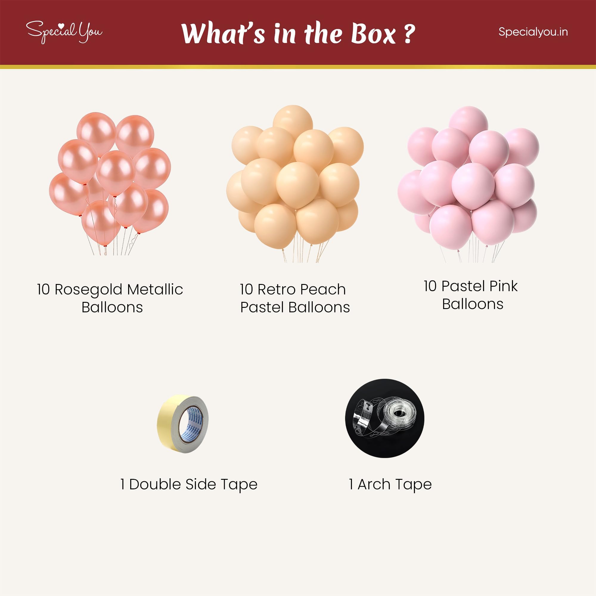 Rosegold, Peach & Pink Balloon combo