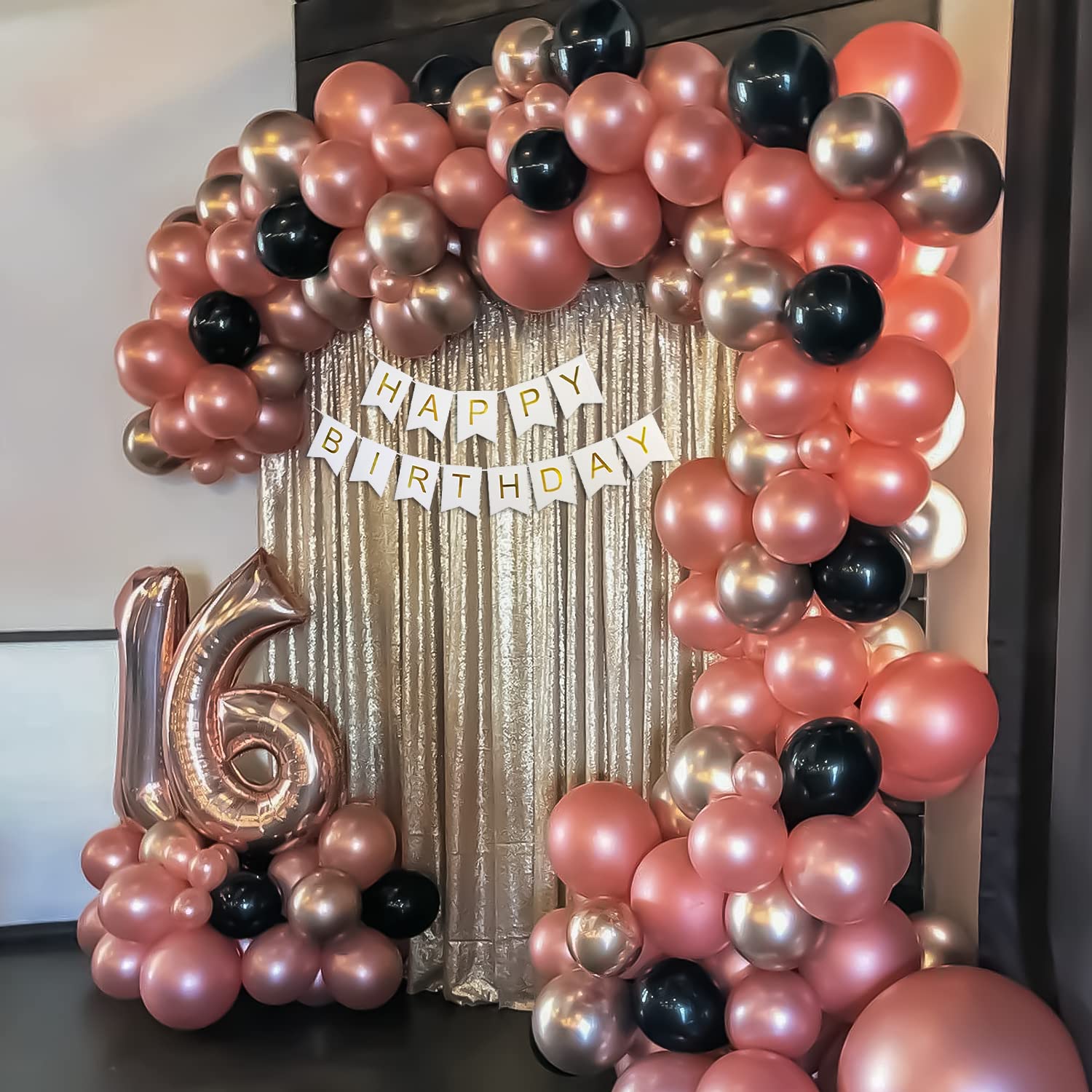 Rose Gold Theme DIY Birthday Decor Kit For 16th Birthday