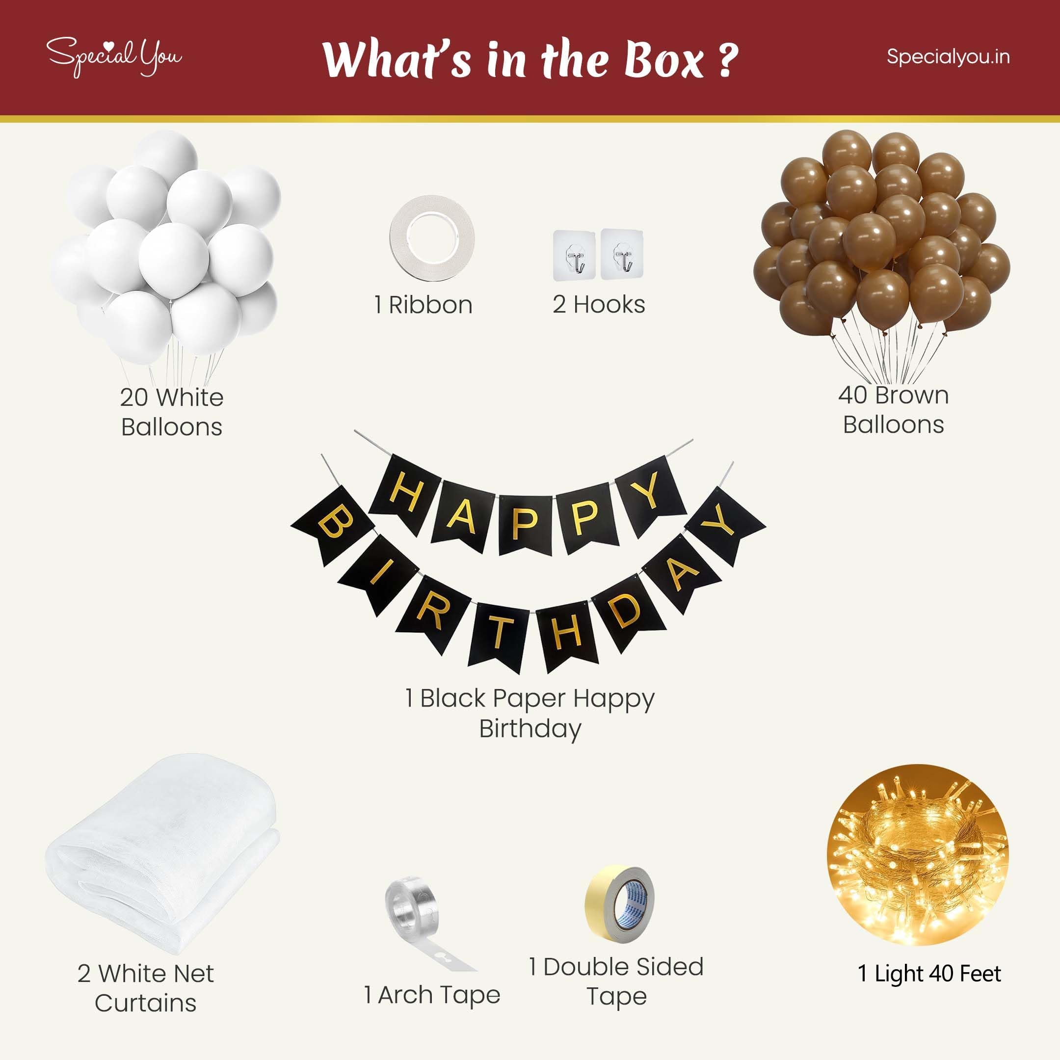 Tempting Brown Theme with DIY Birthday kit