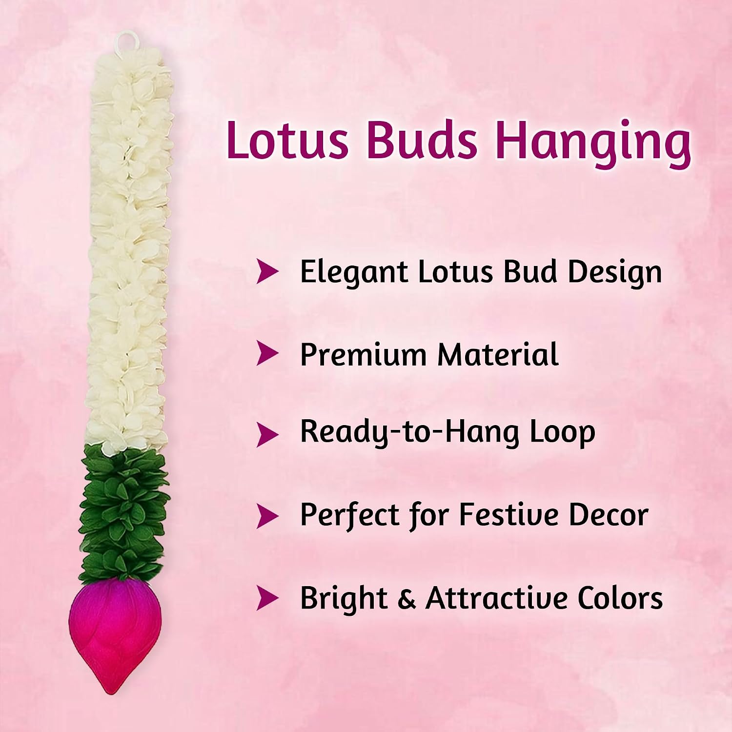 Pink Ganpati Decoration Kit with Lotus Wall Hangings – 14 Pcs