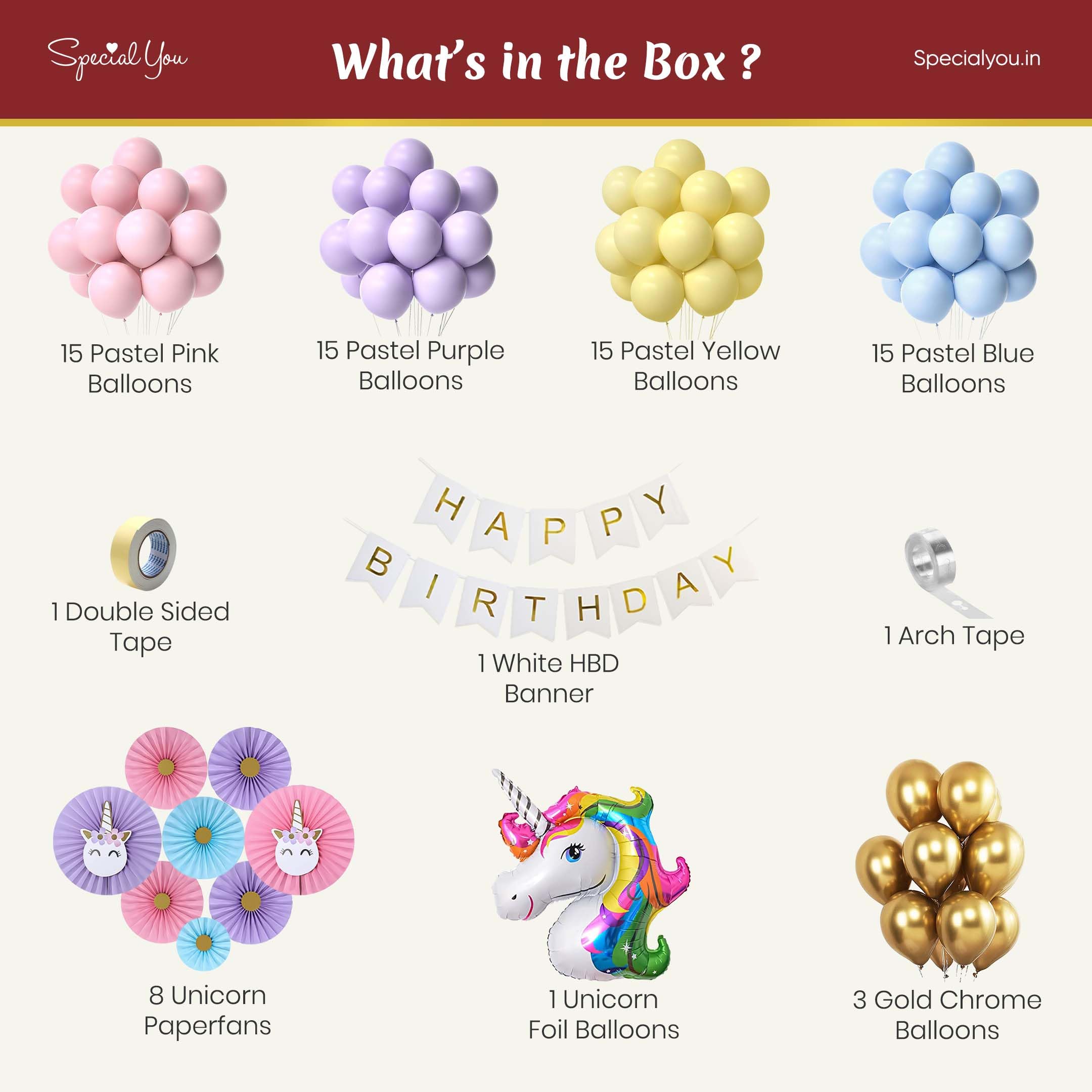 Fascinating Unicorn Theme DIY Birthday Kit