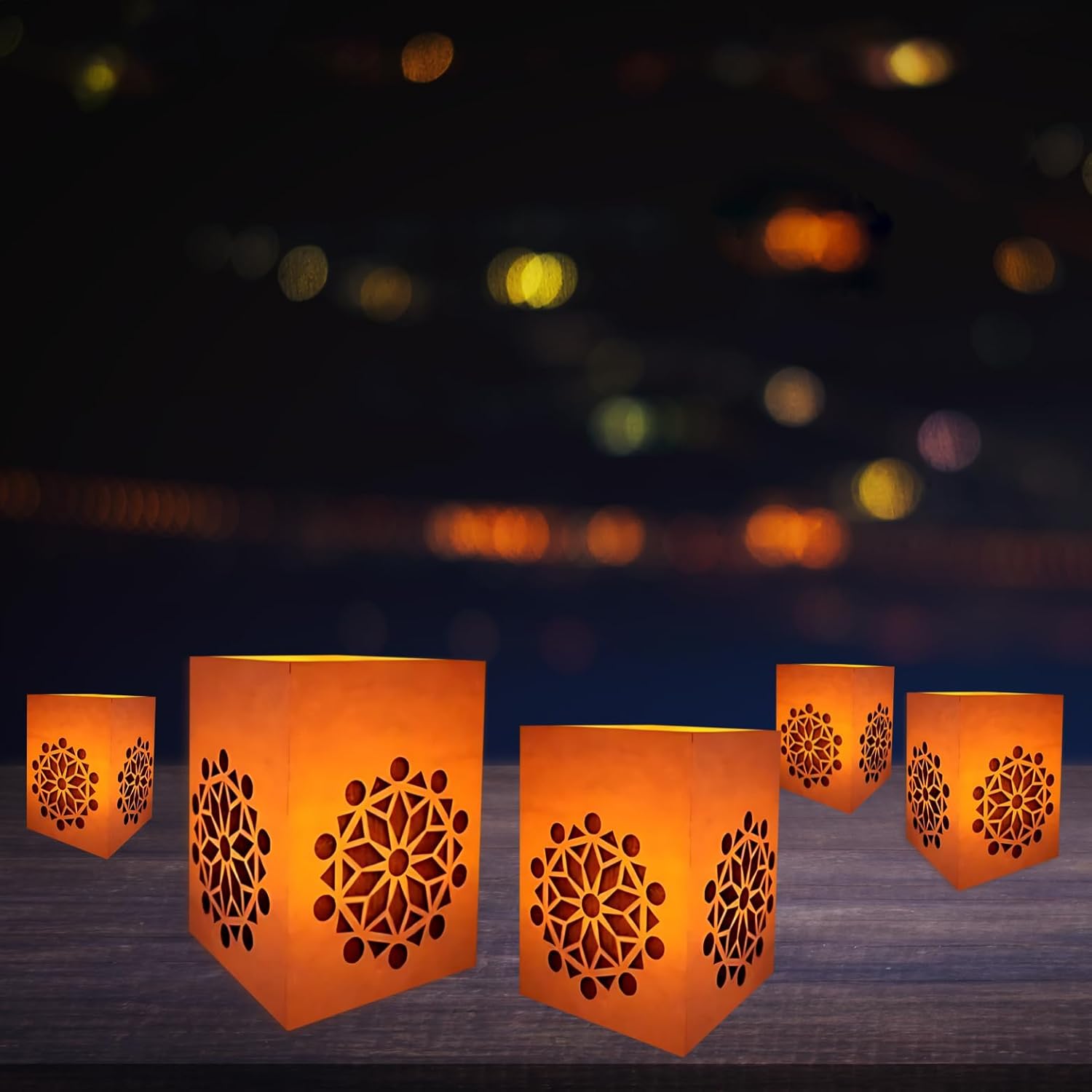 Rangoli Paper Votive with 10 Tea Light