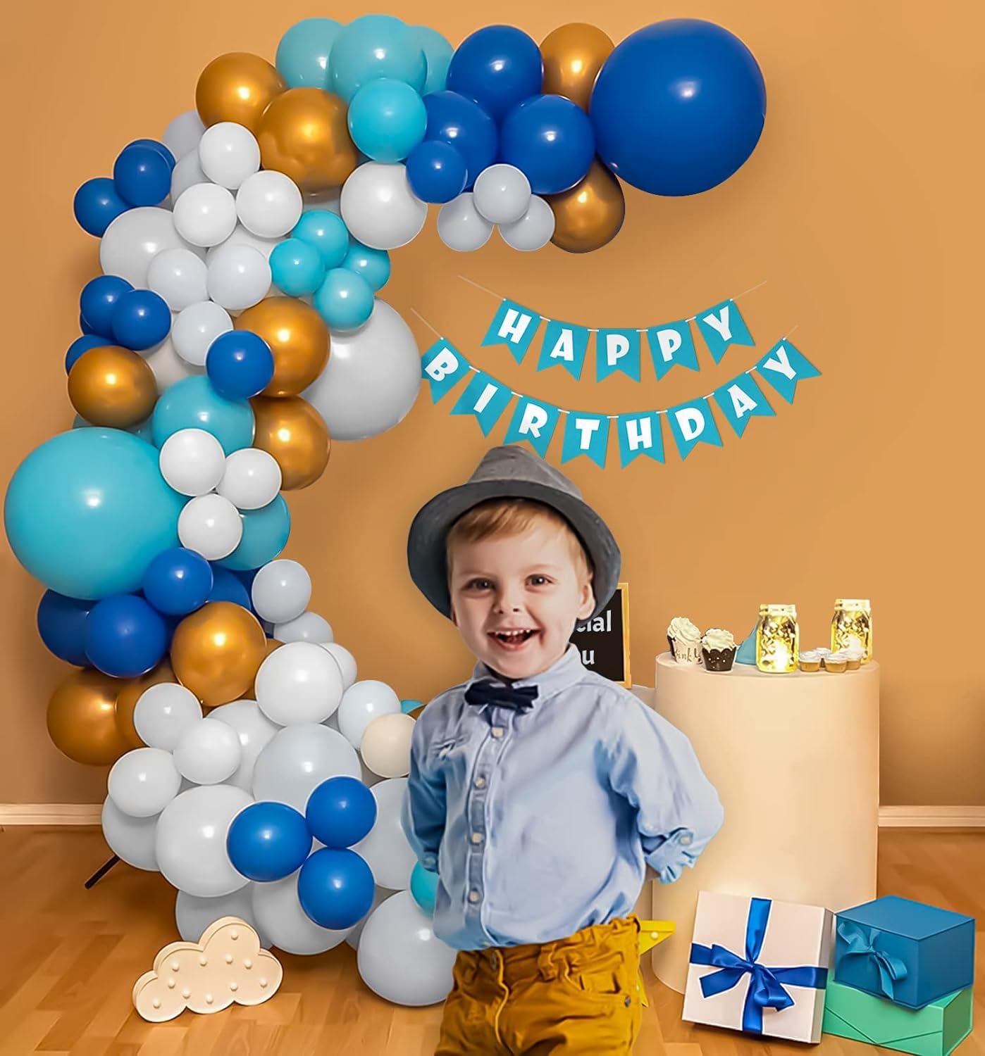 Birthday decoration DIY Kit with a blue theme