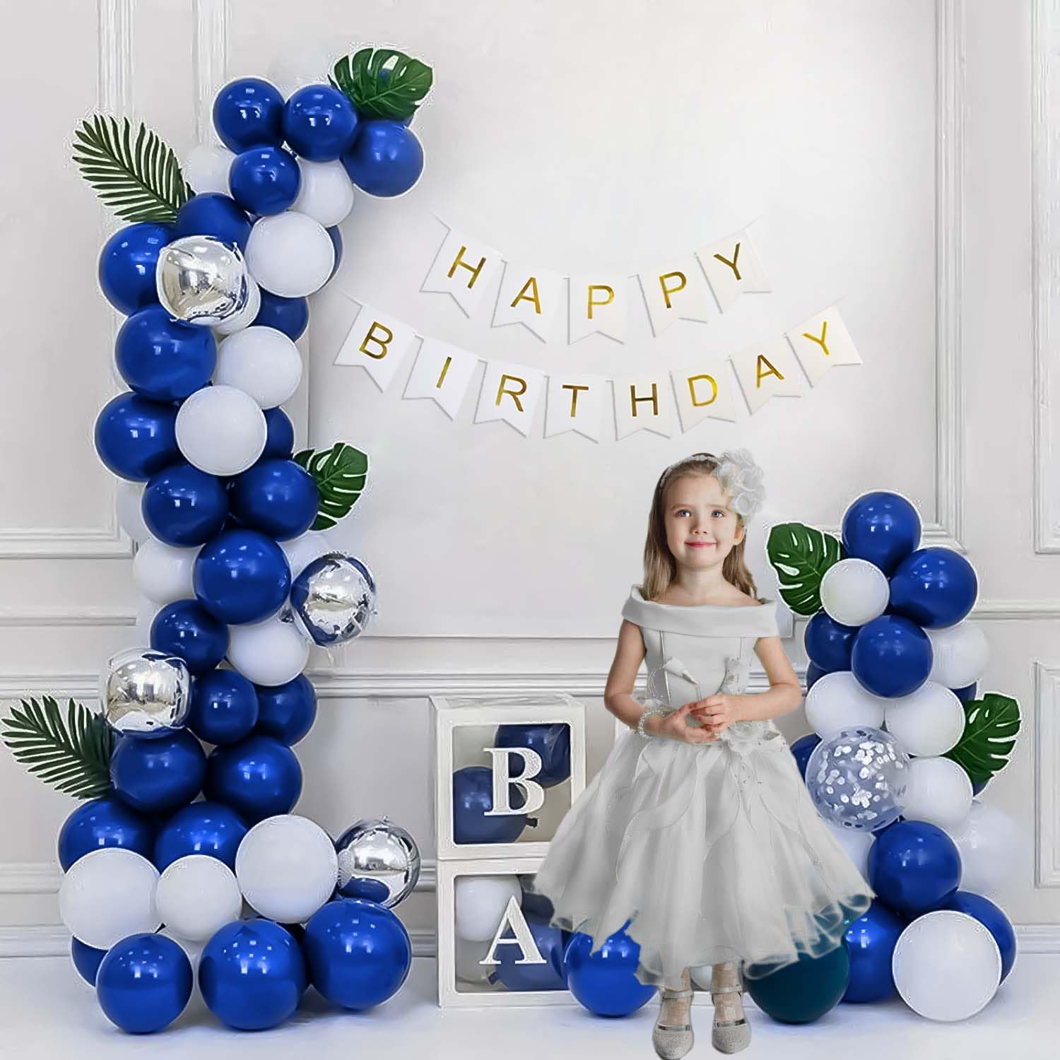 Dark Blue birthday balloons for Decor