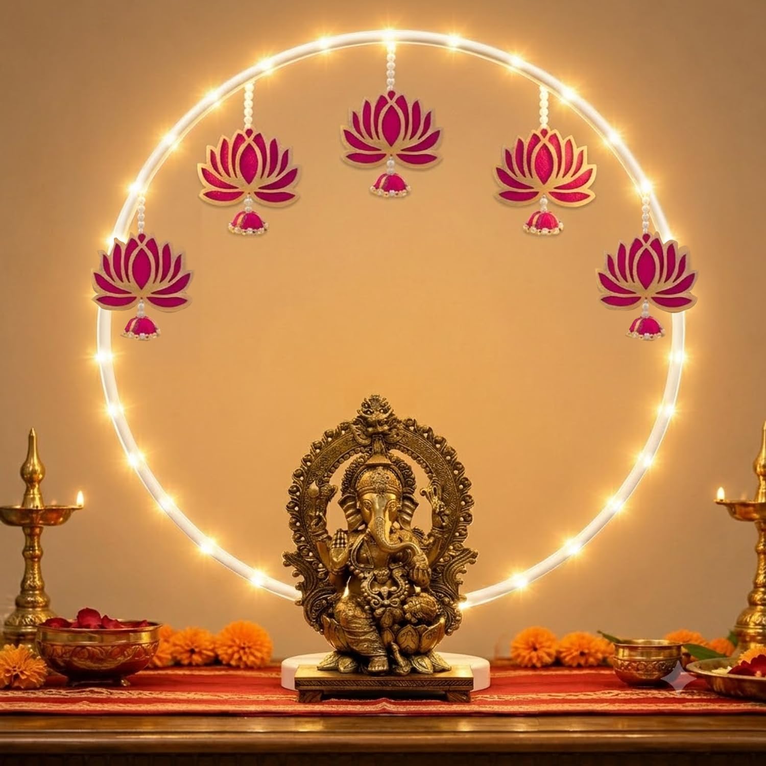 White PVC Round Light Backdrop Decoration Stand