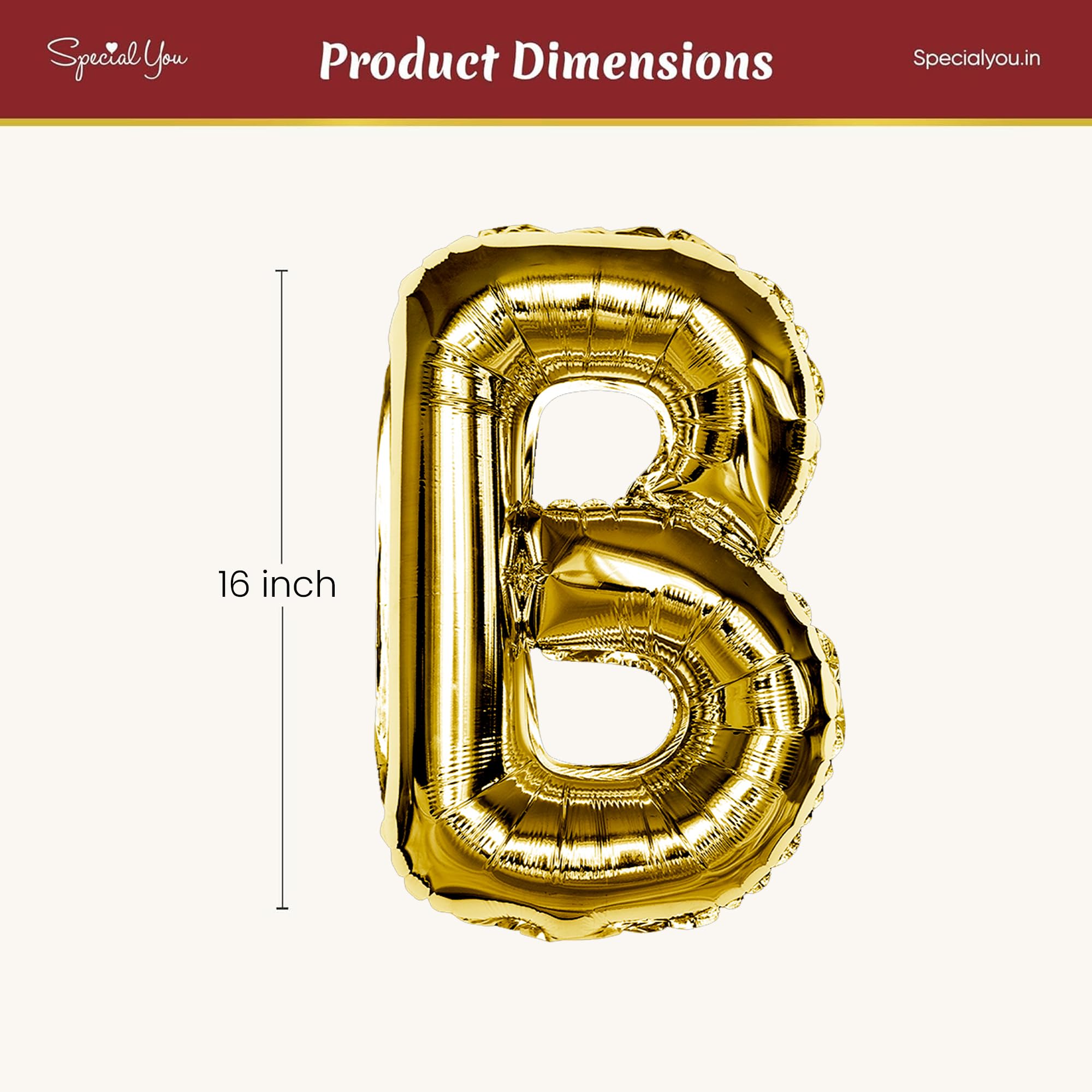 Gold B Letter Foil Balloon