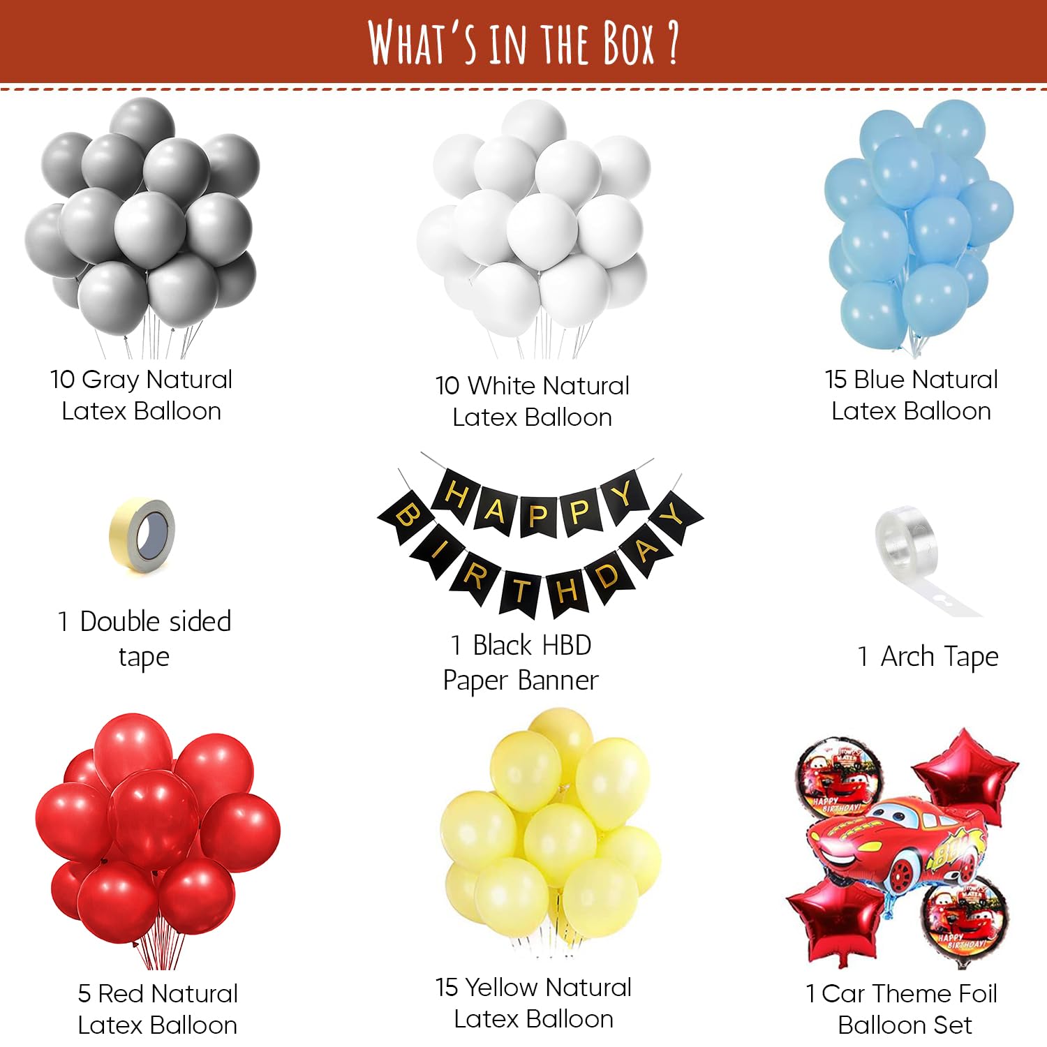Exploring the worlds of car Theme DIY Birthday Kit