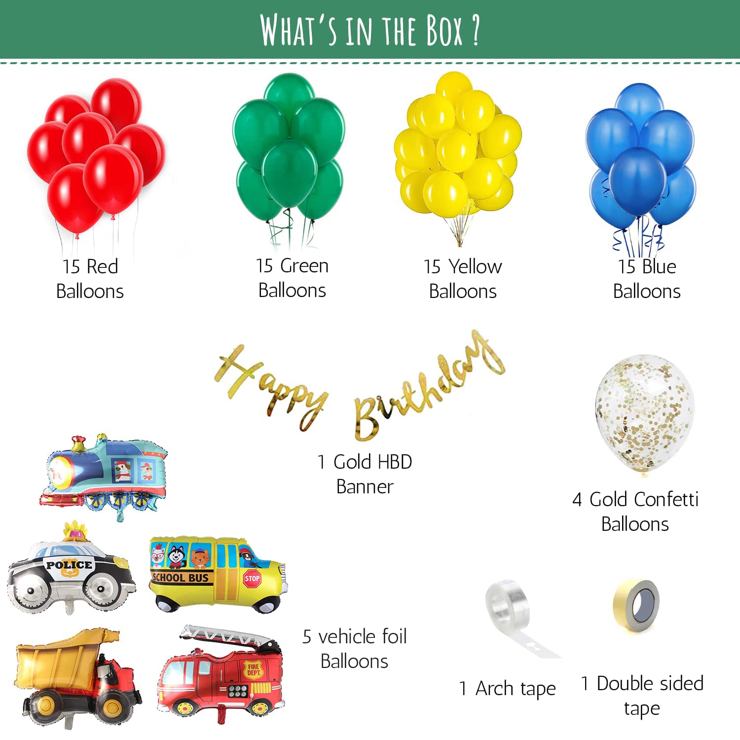 Vehicle theme birthday decorations for boys