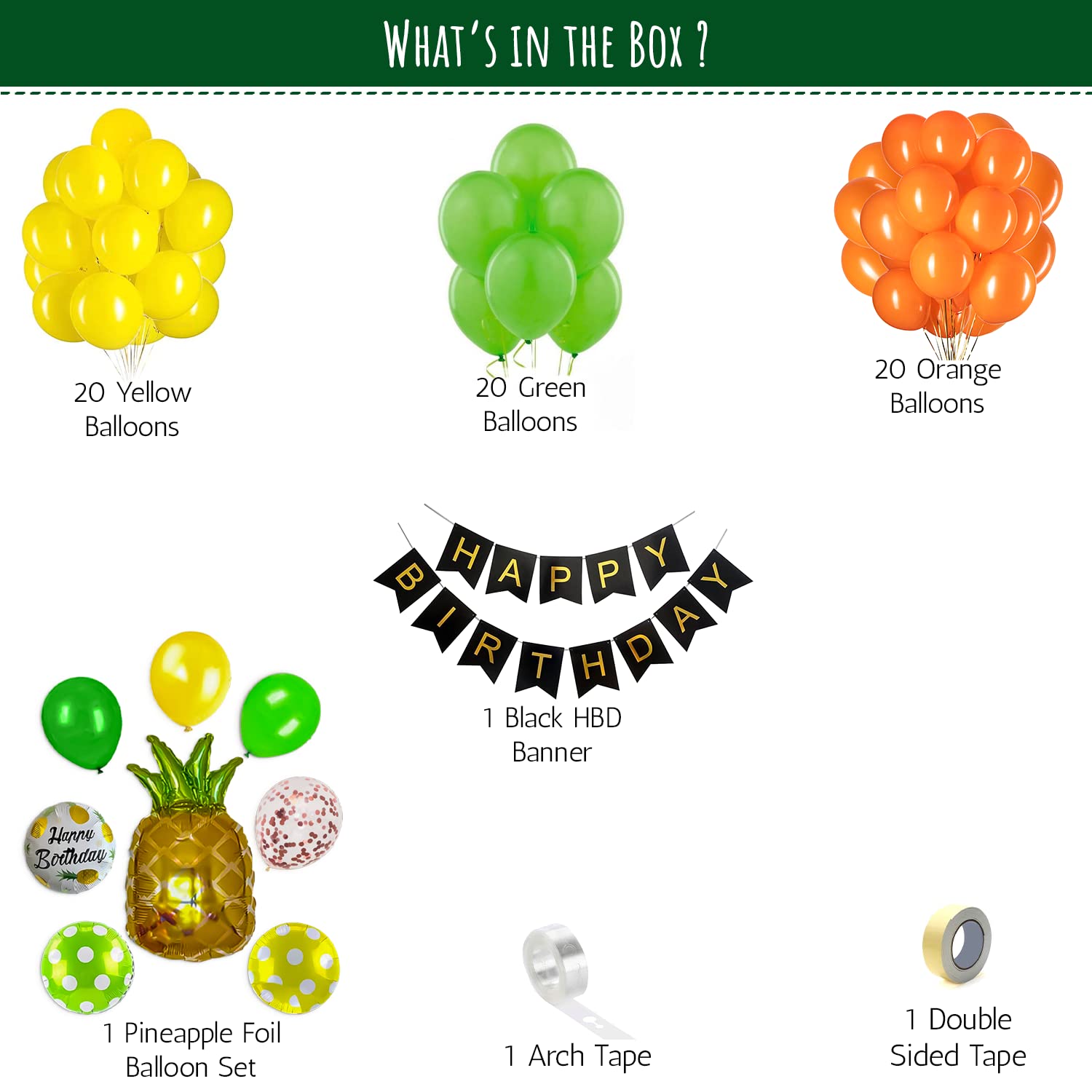 Pineapple Theme DIY Birthday Decoration kit