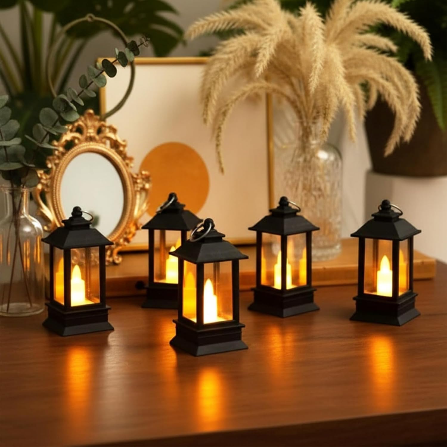 Black Mini Latern Lamp pack of 5