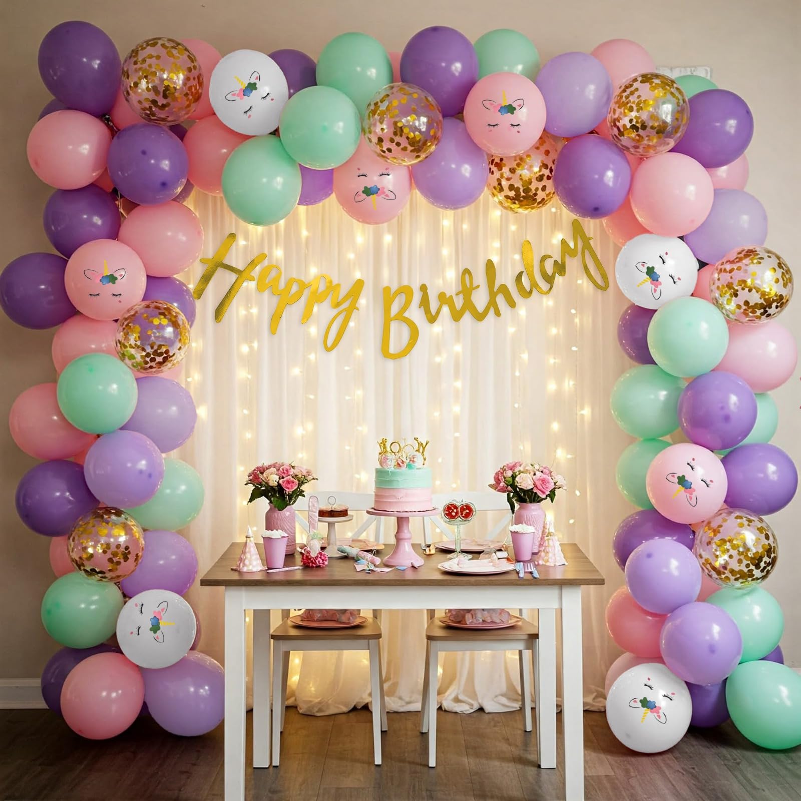 Unicorn Balloon set Happy Birthday Decor