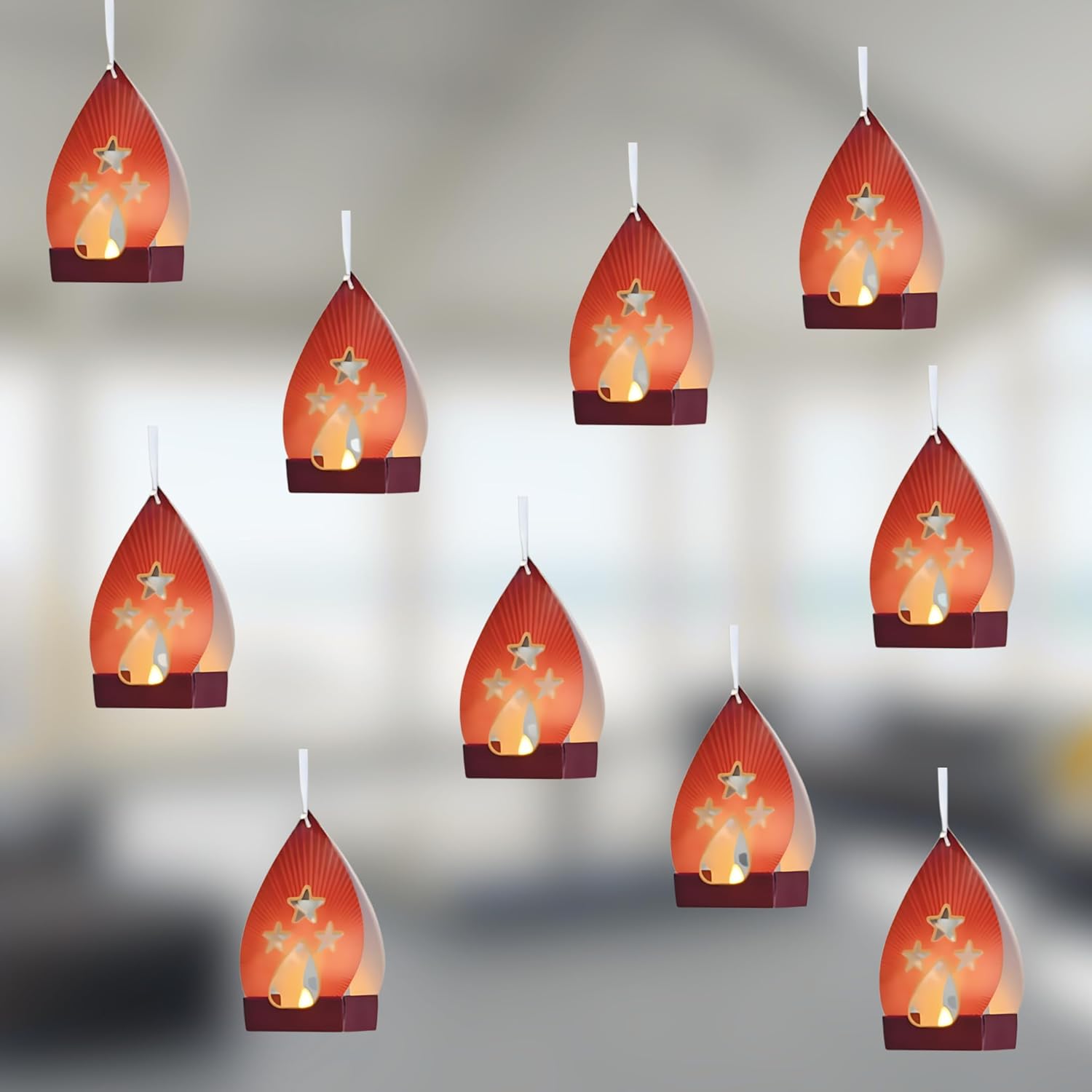 Paper LED Tea Light hanging for Diwali Decor