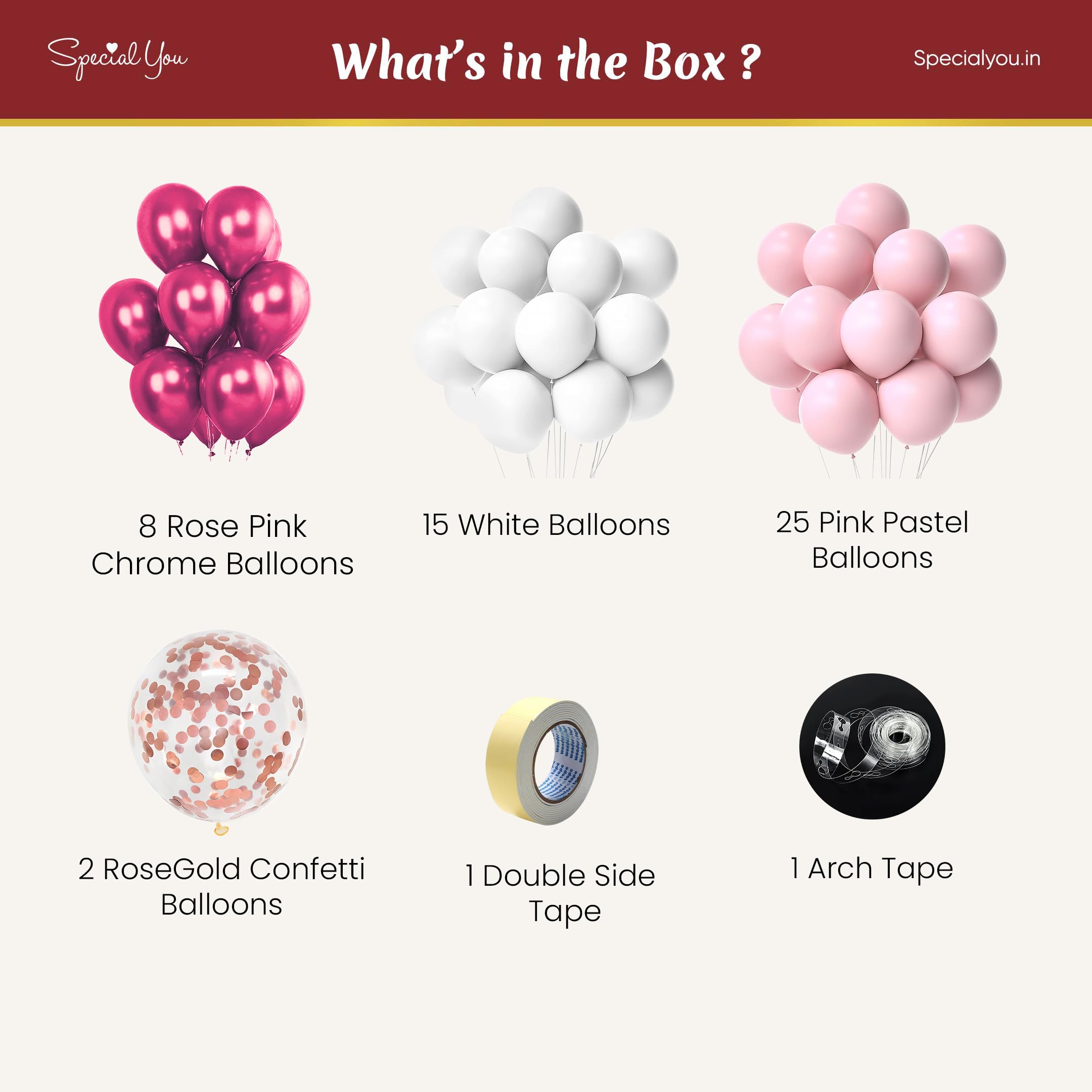 Pink & White Balloons Decoration Kit - Special You