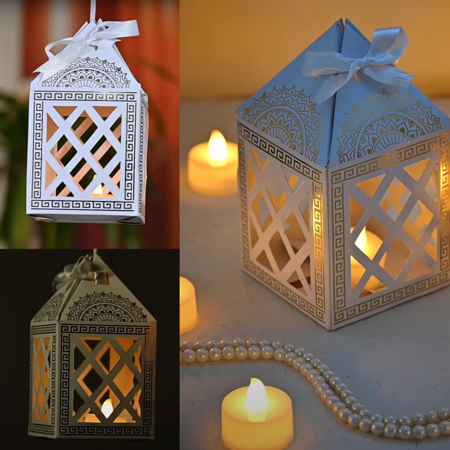White Paper Votive with Tea Lights