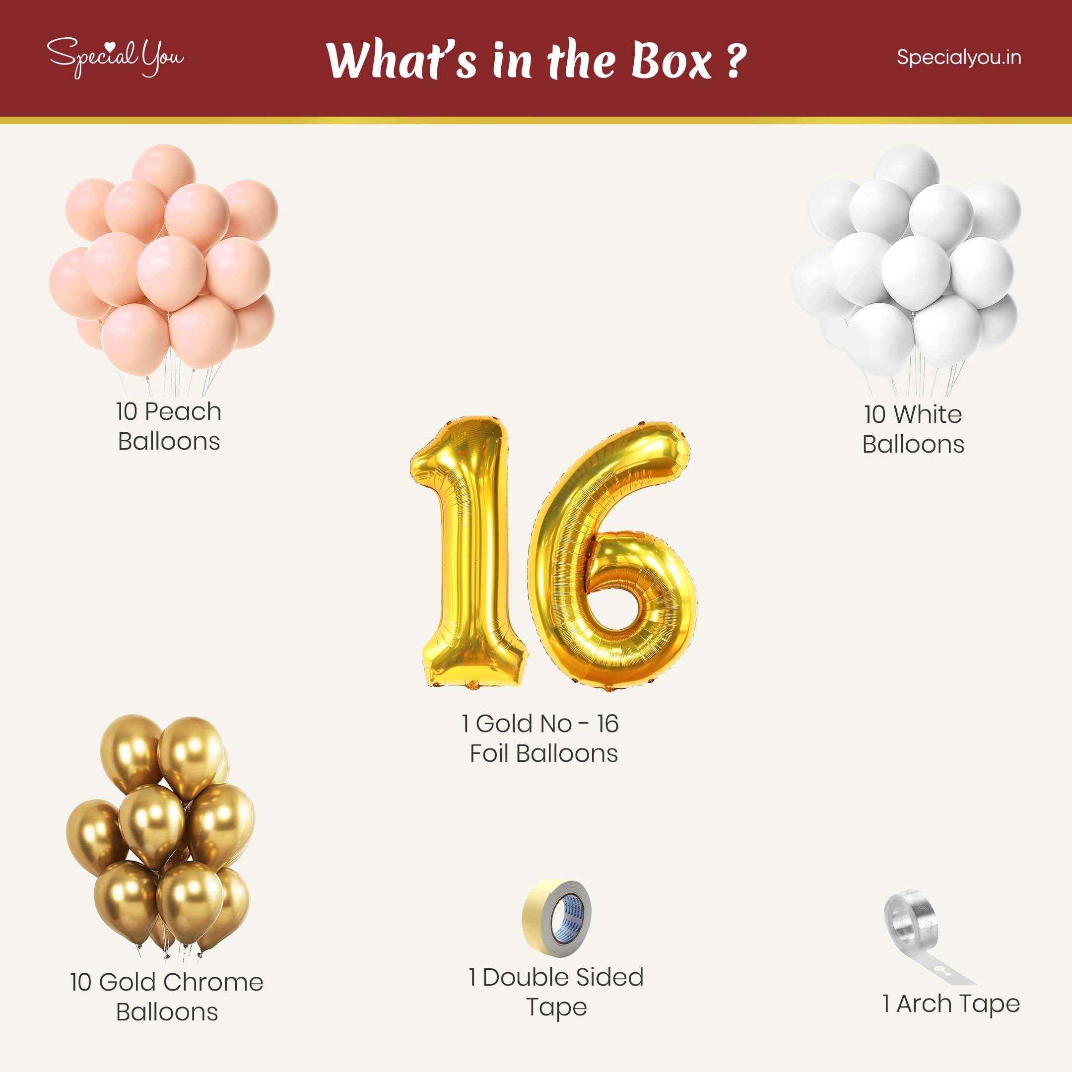 Stunning Gold and white 16th Birthday Kit