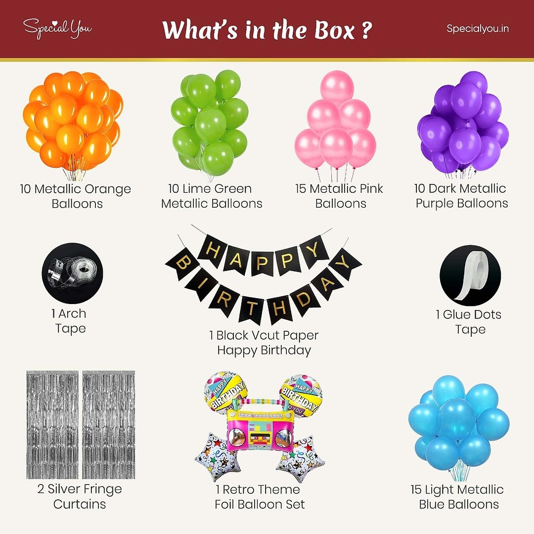 Retro theme Birthday decoration kit