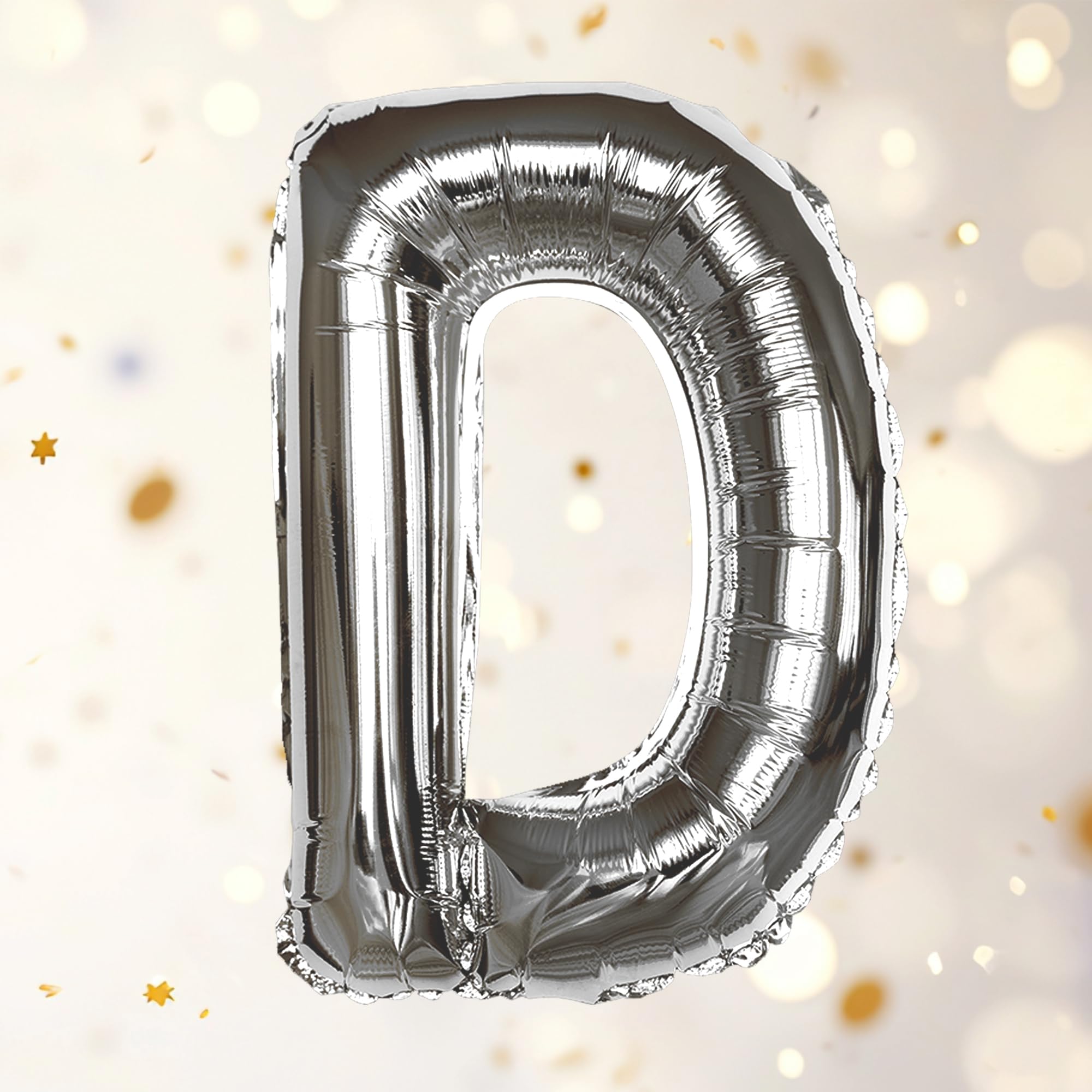 Silver D Letter Foil Balloon