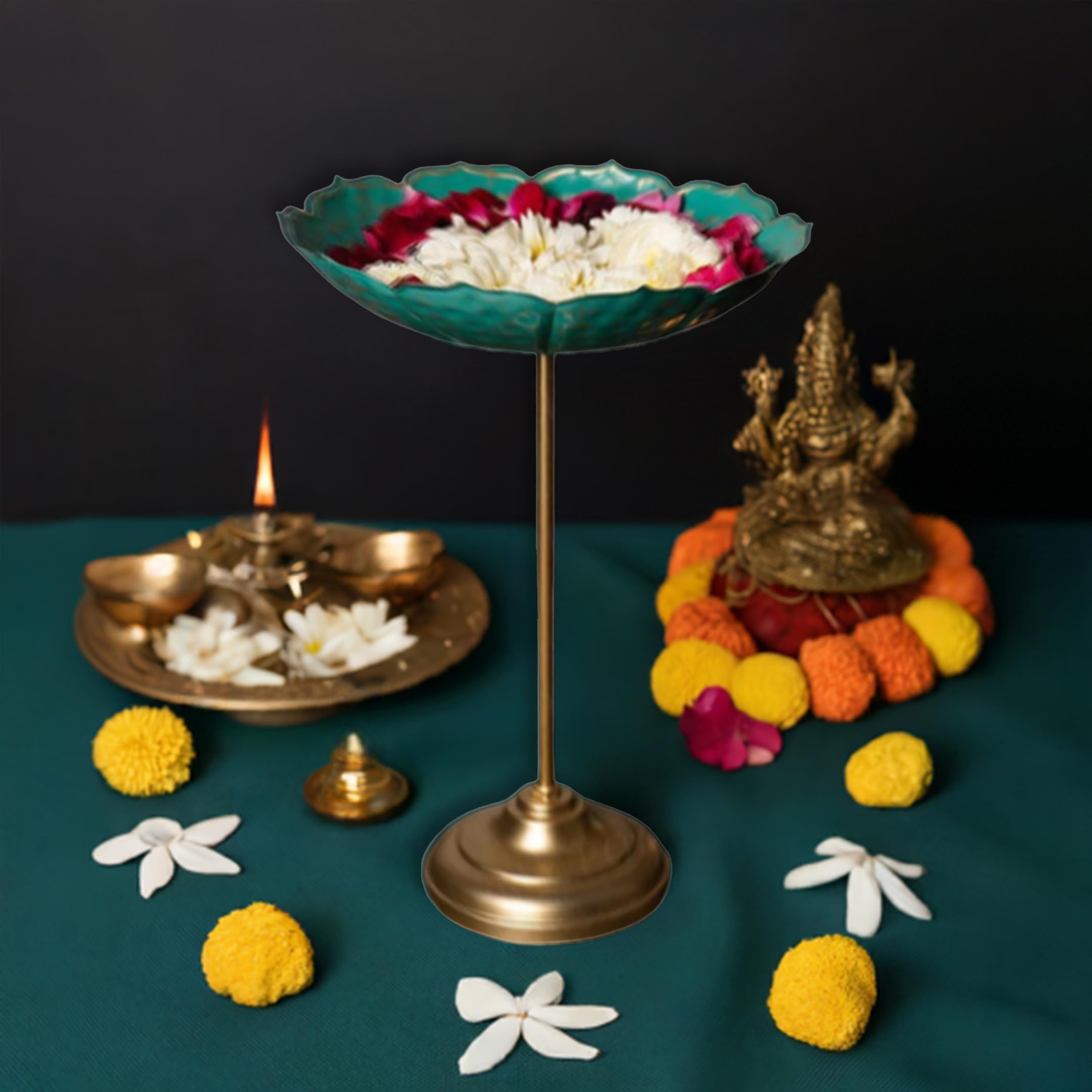 Green Stand Urli Bowl for Decoration