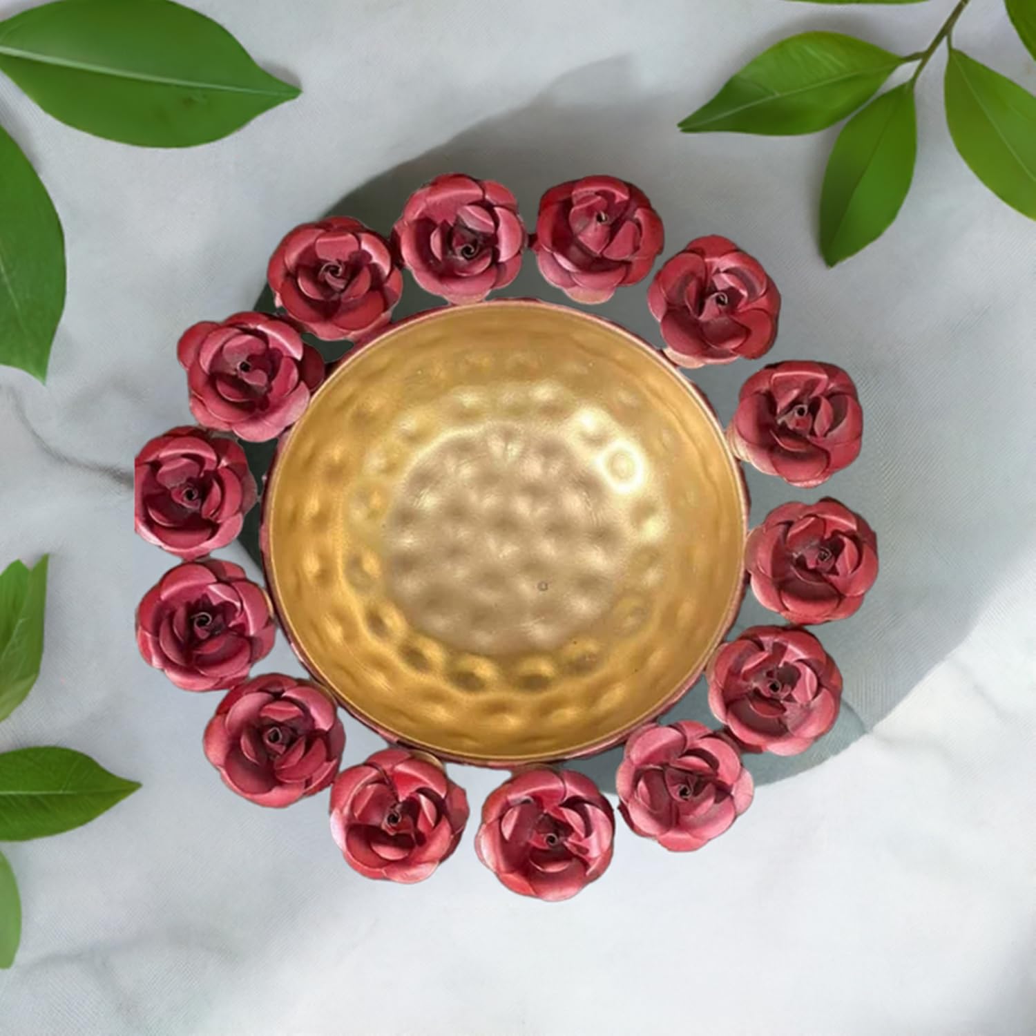Red rose Bowl Urli for decoration