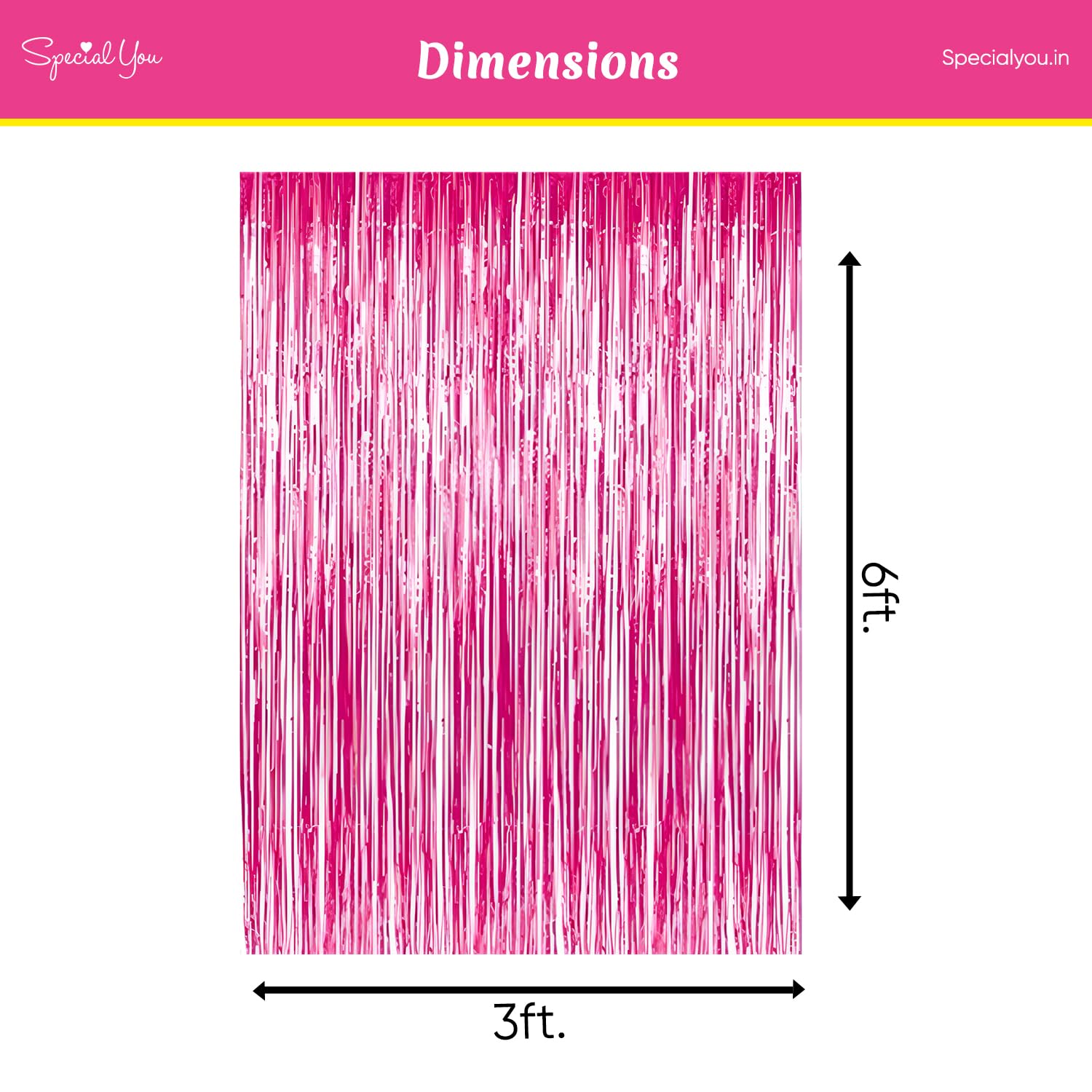 Dark Pink Tinsel Fringe Curtains
