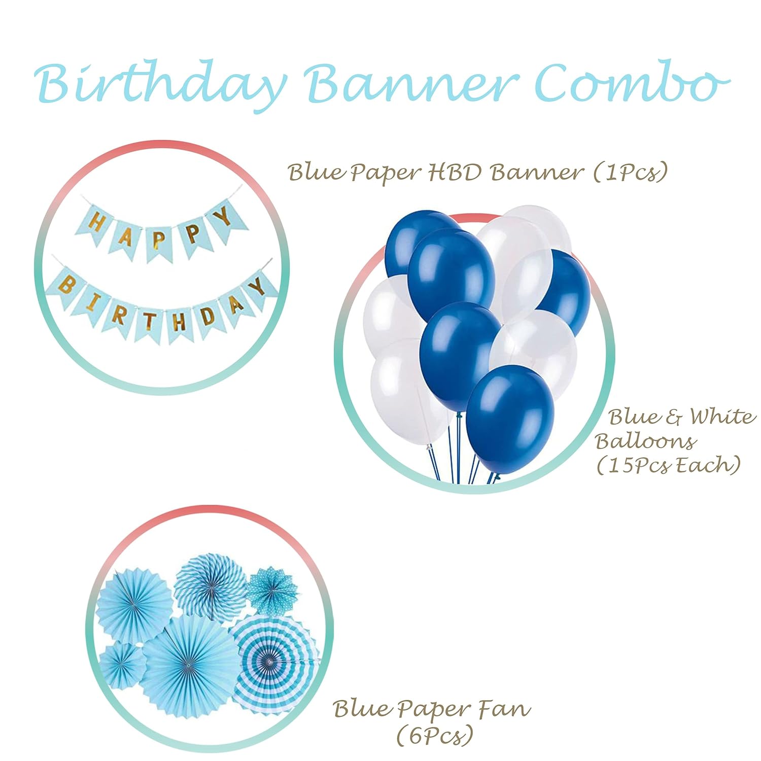 Superior Blue Theme DIY Happy Birthday Kit