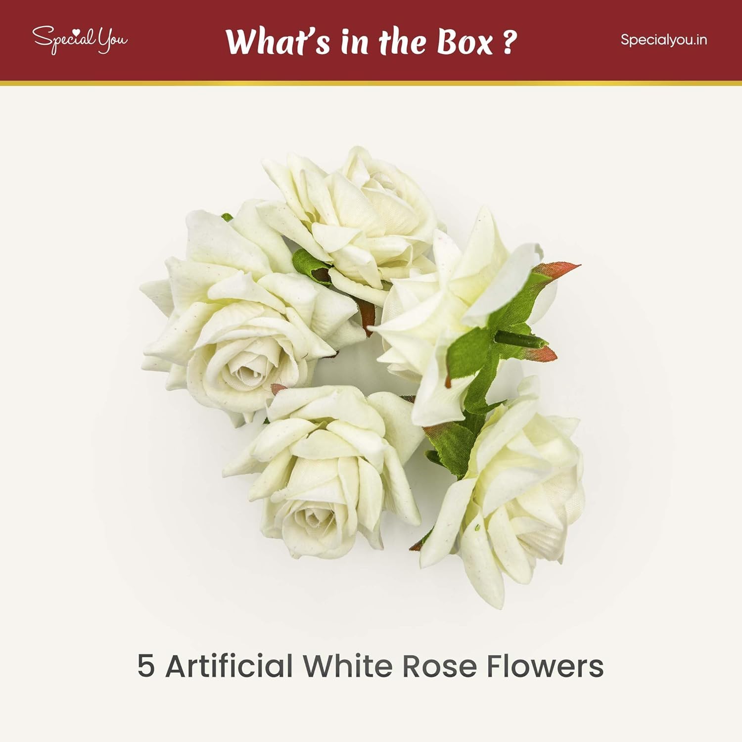 Artificial White Rose Flower for Decoration