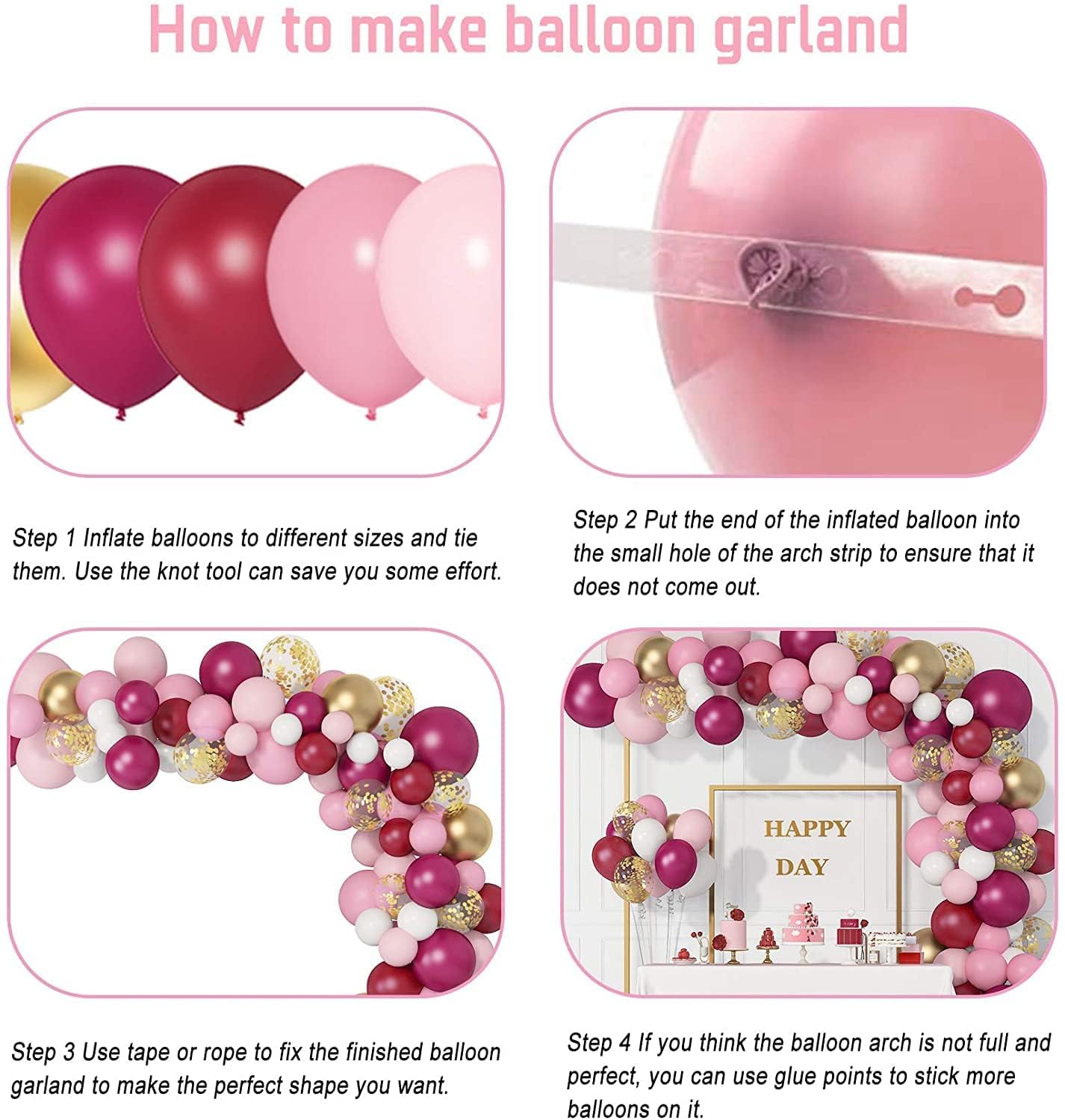 Balloon garland Maroon