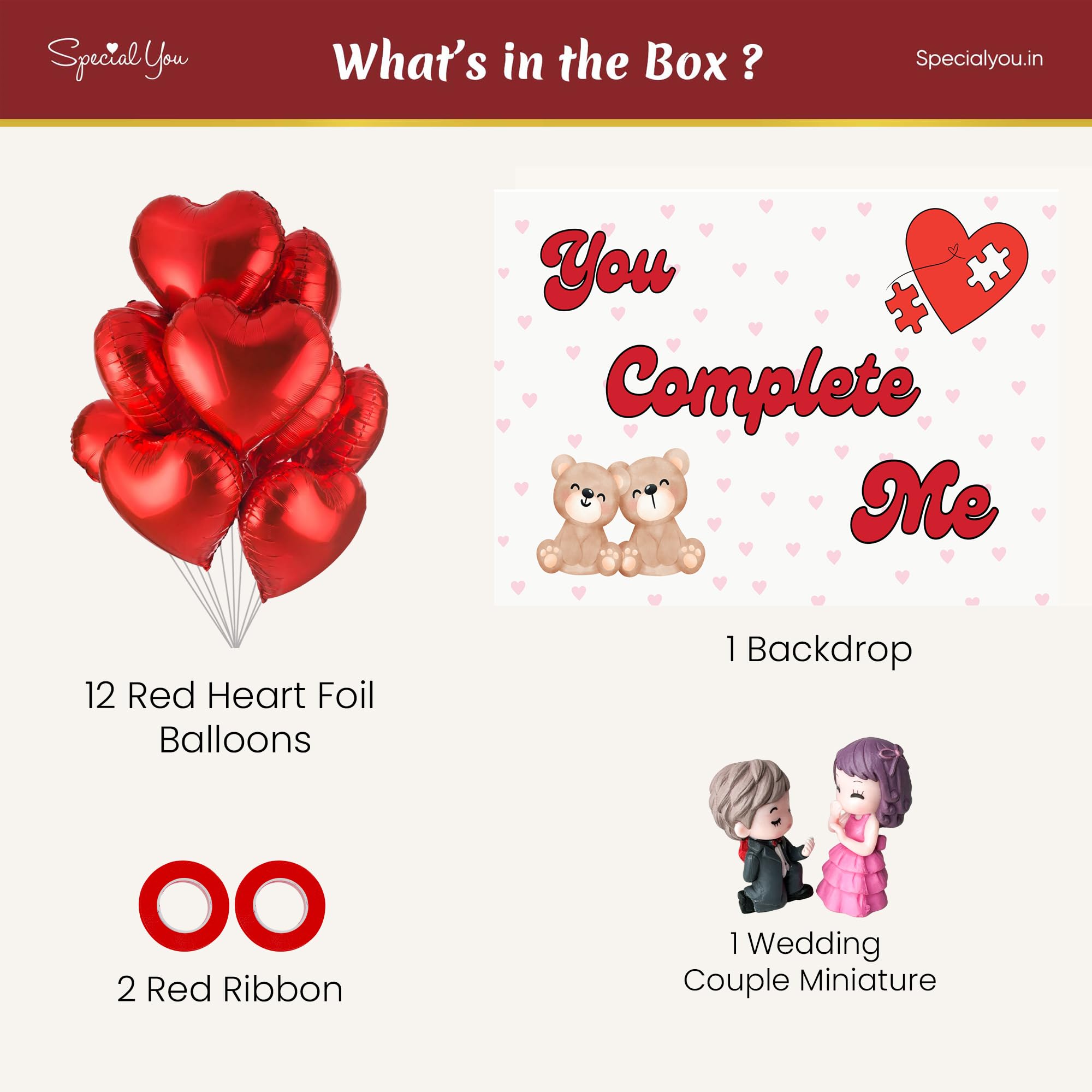 Red Heart Foil Balloon combo