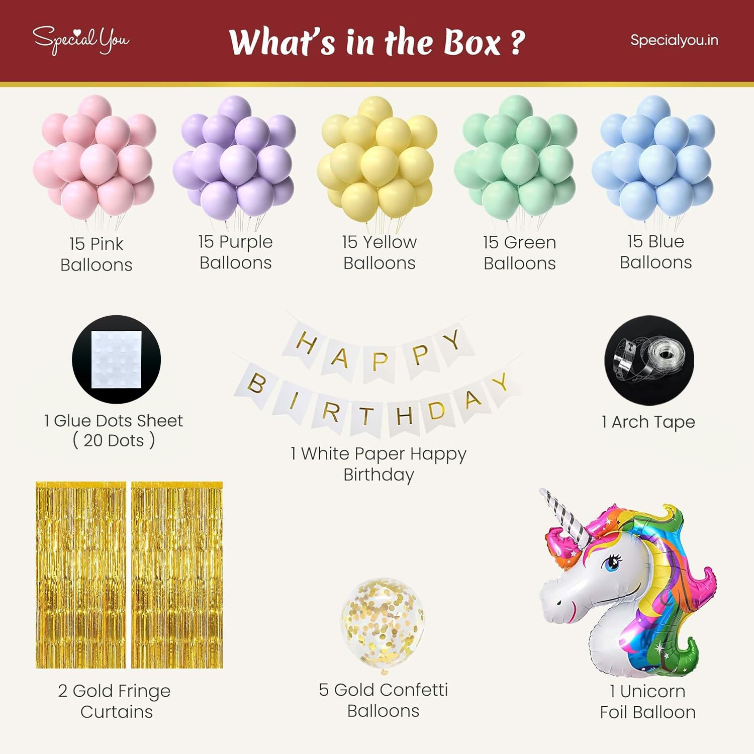 Unicorn Theme Birthday Decoration - Special You
