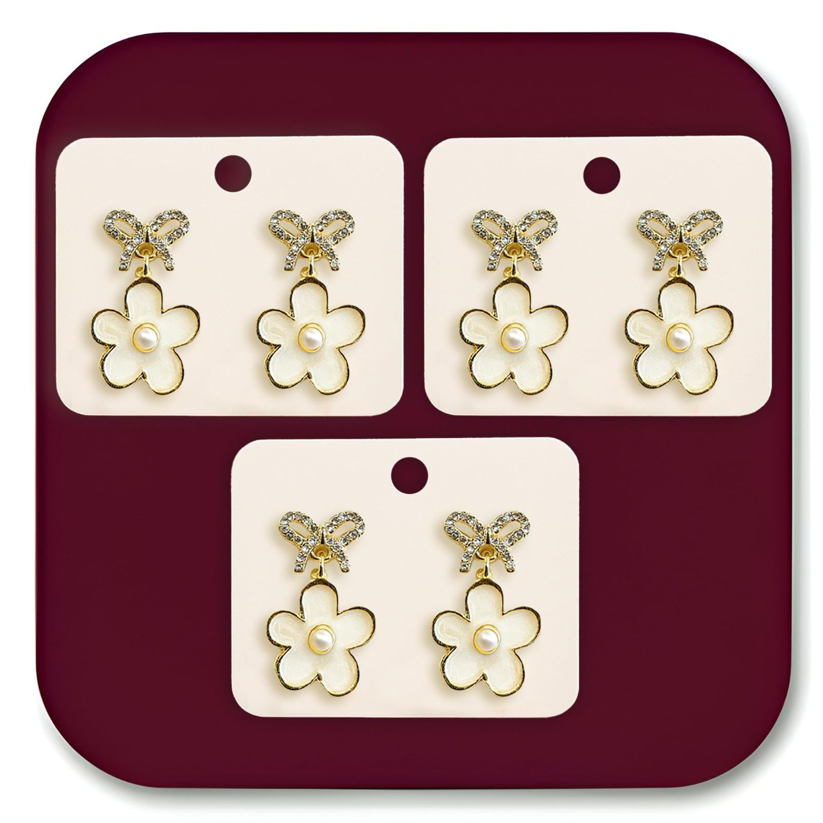 Set of 3 Flower Korean Earring