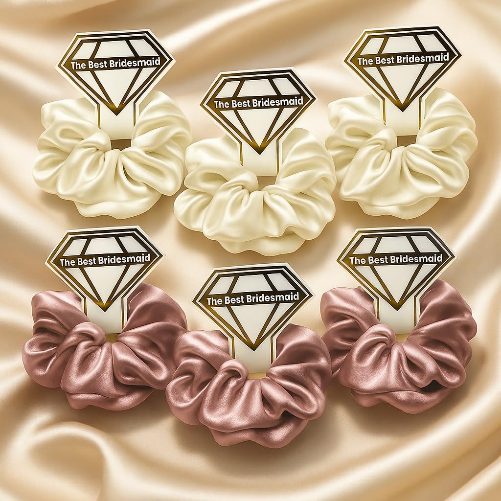 Elegant Satin Hair Scrunchies-6pcs