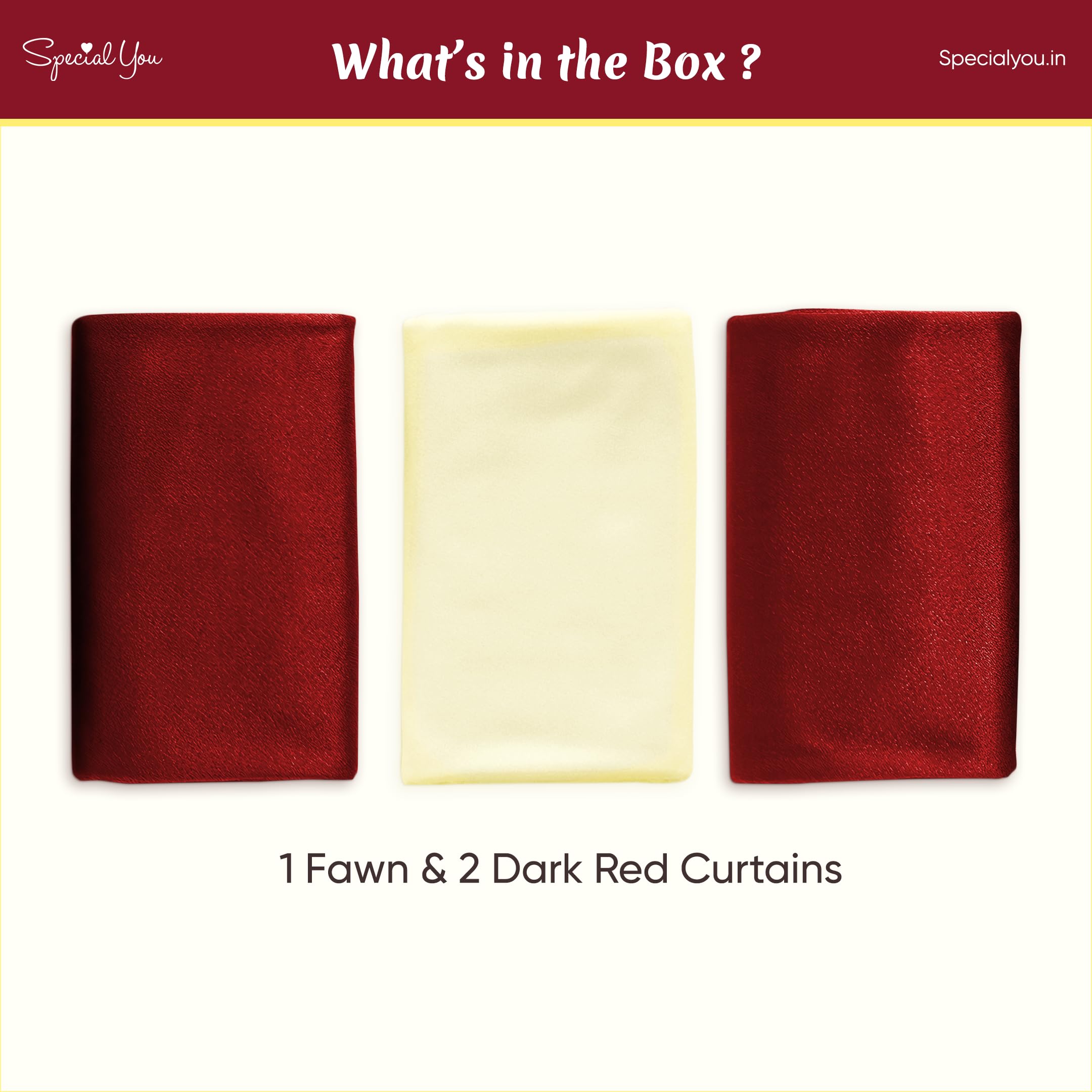 1 fawn 2 red curtains