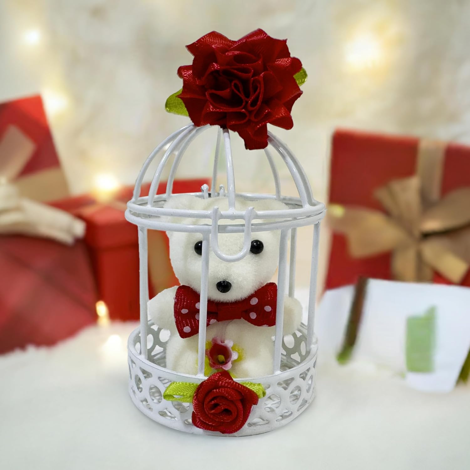 Red Teddy Cage Gift