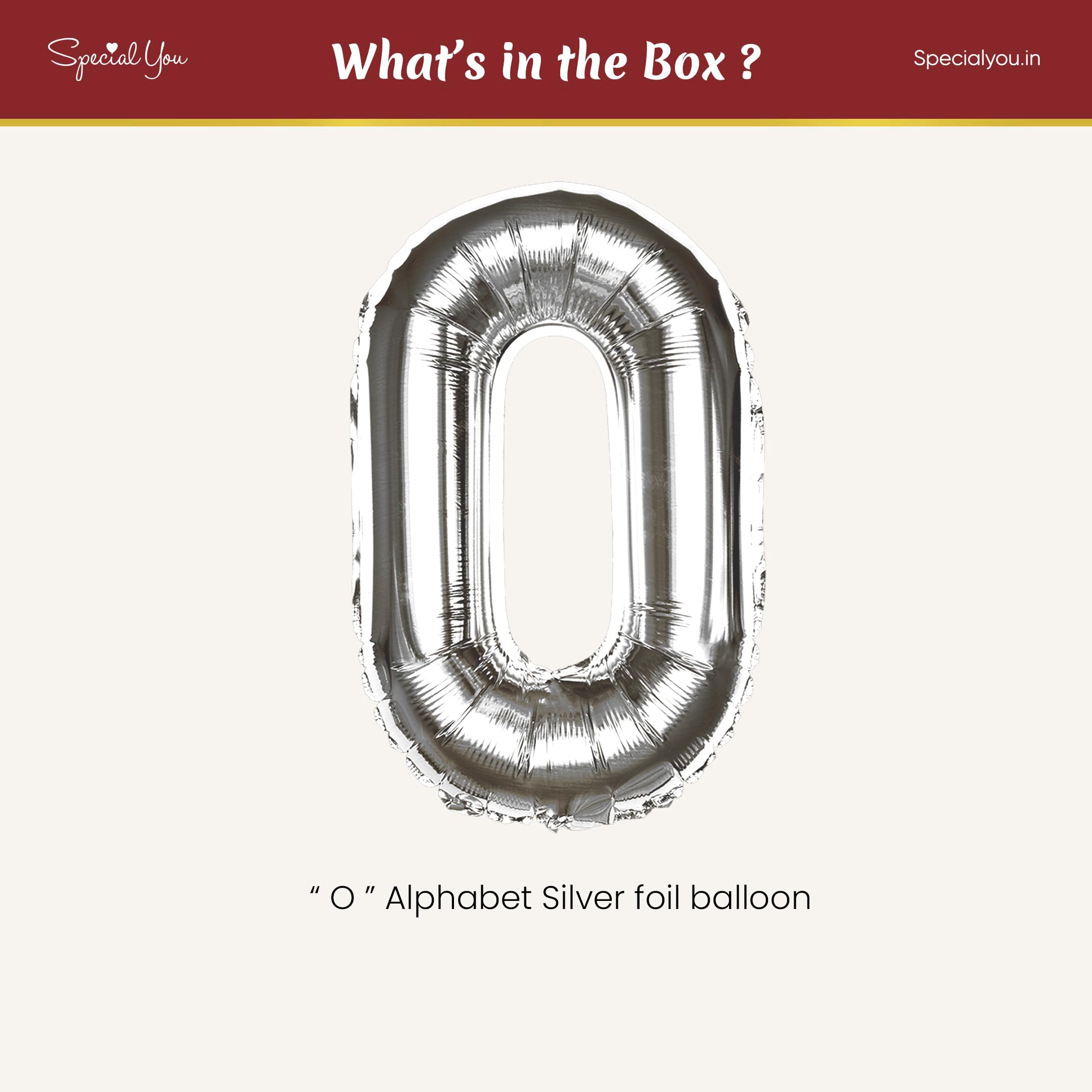 Silver O Letter Foil Balloon
