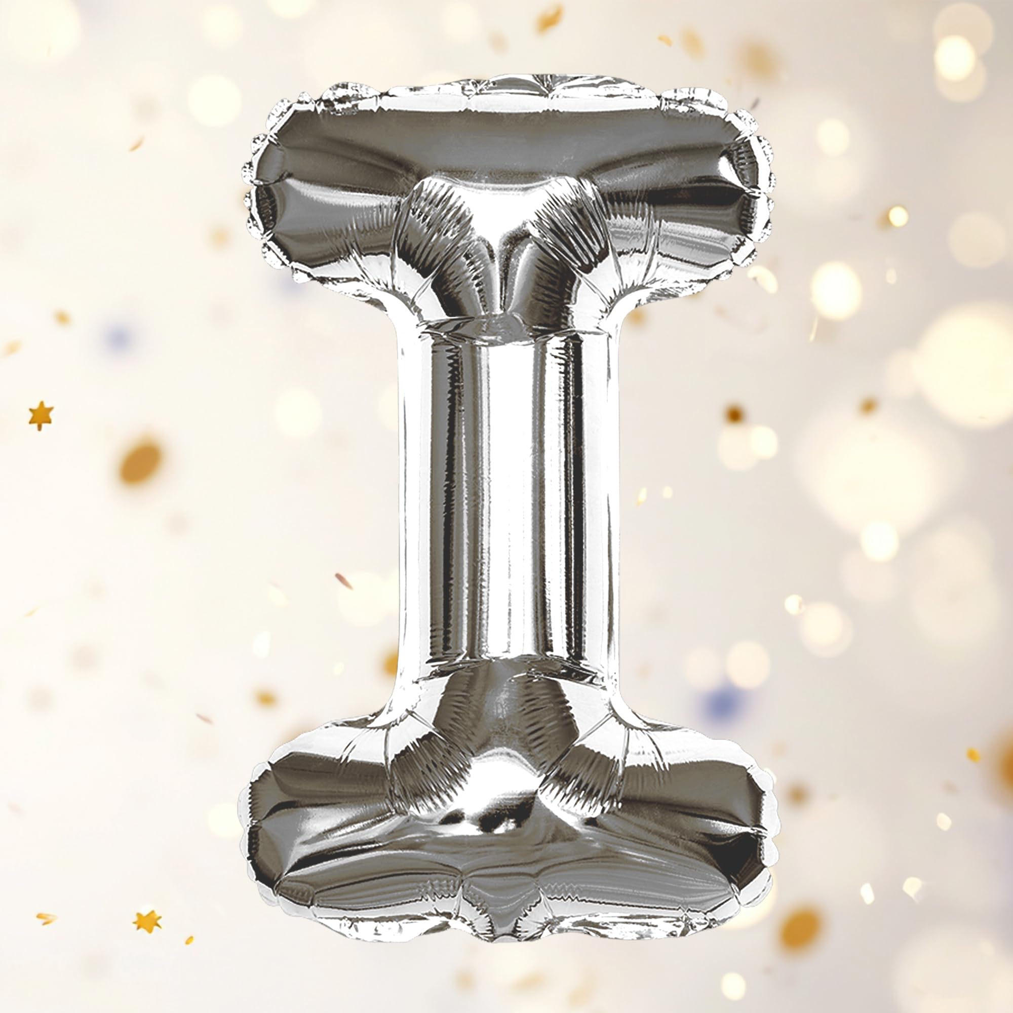 Silver I Letter Foil Balloon