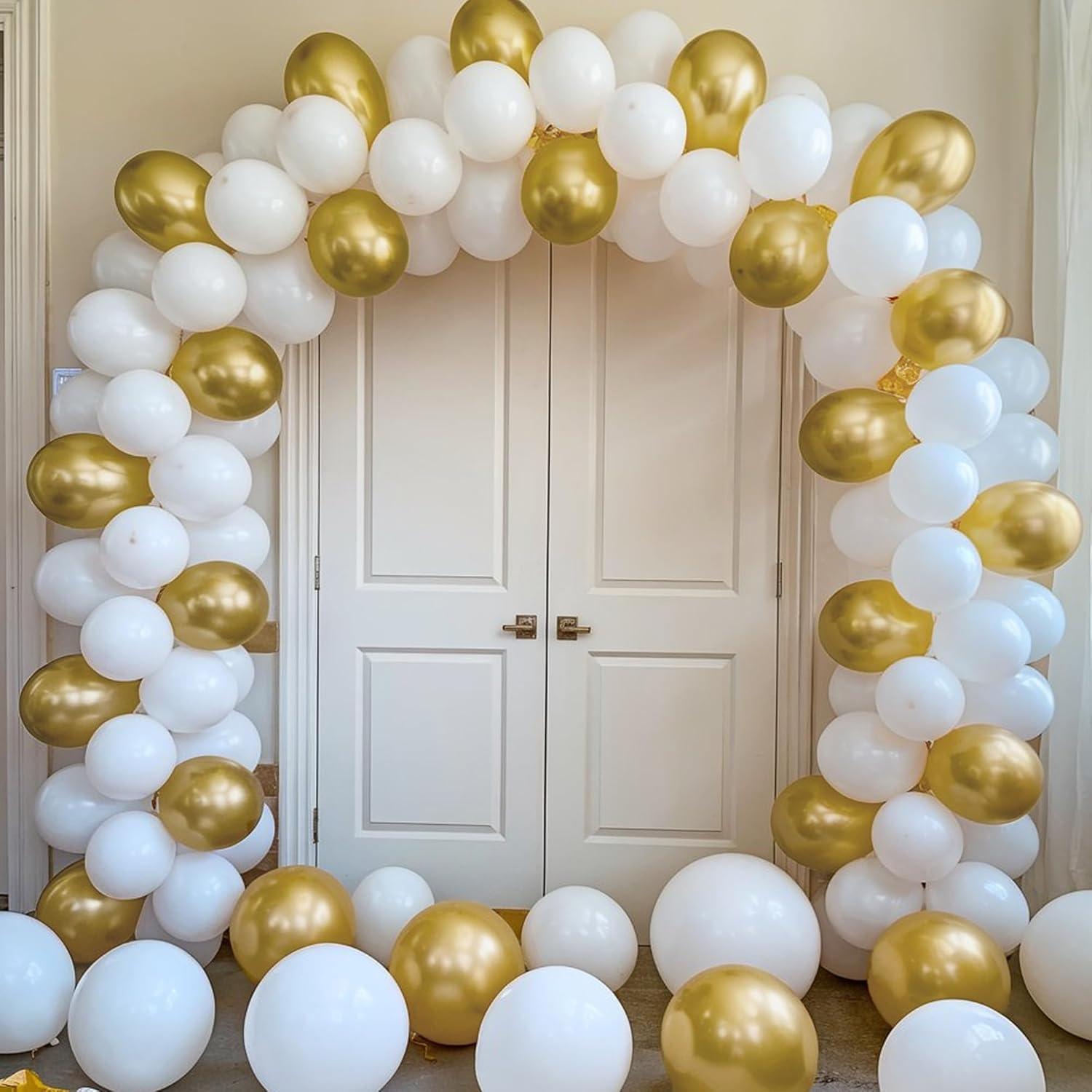 Gold & White Balloon combo