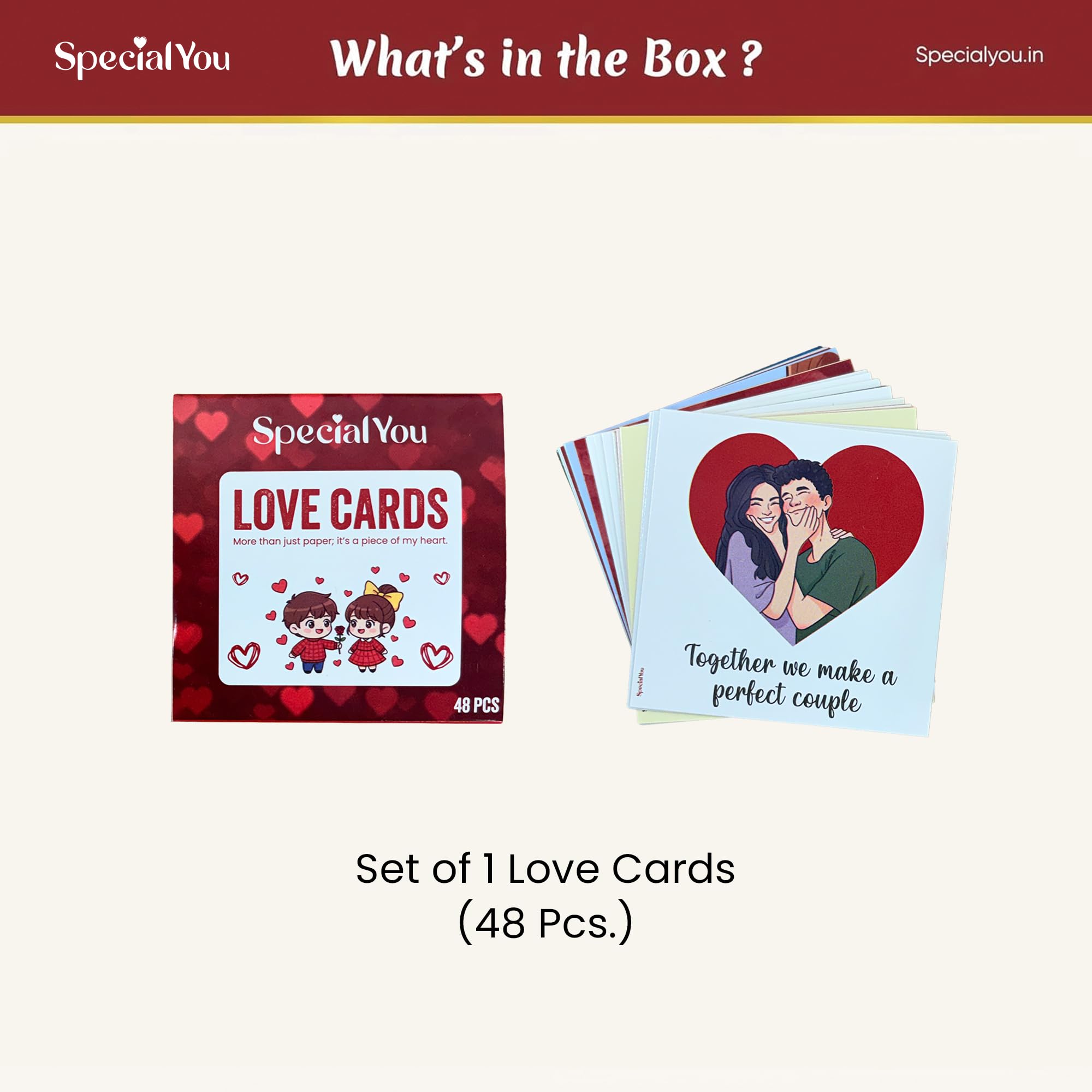 48Pcs Printed Love Cards for Valentine's Day