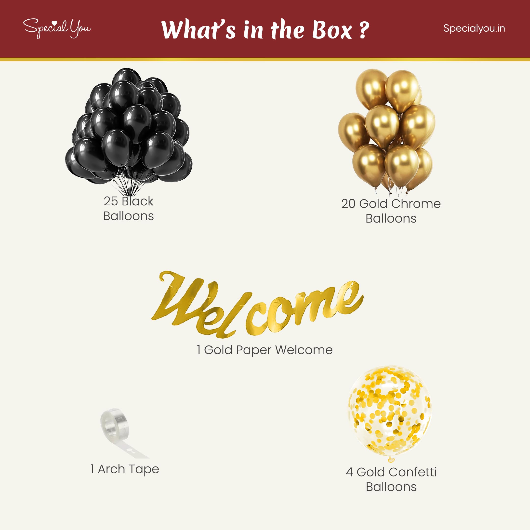 Black & Gold Welcome Decoration Kit