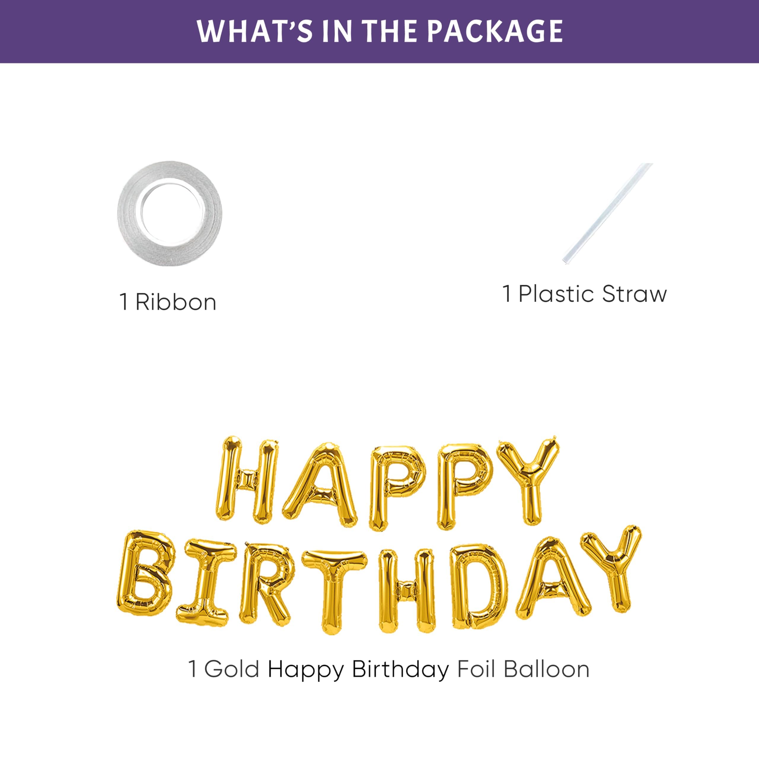 Golden Happy birthday foil banner