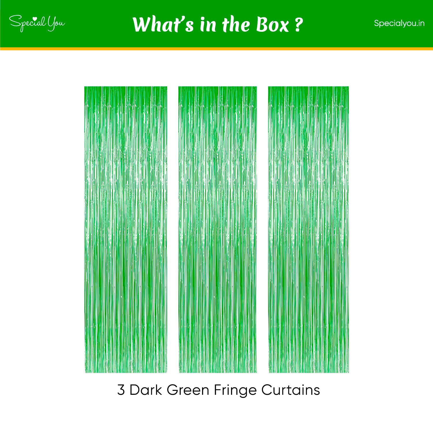 Dark Green Tinsel Foil Fringe Curtains